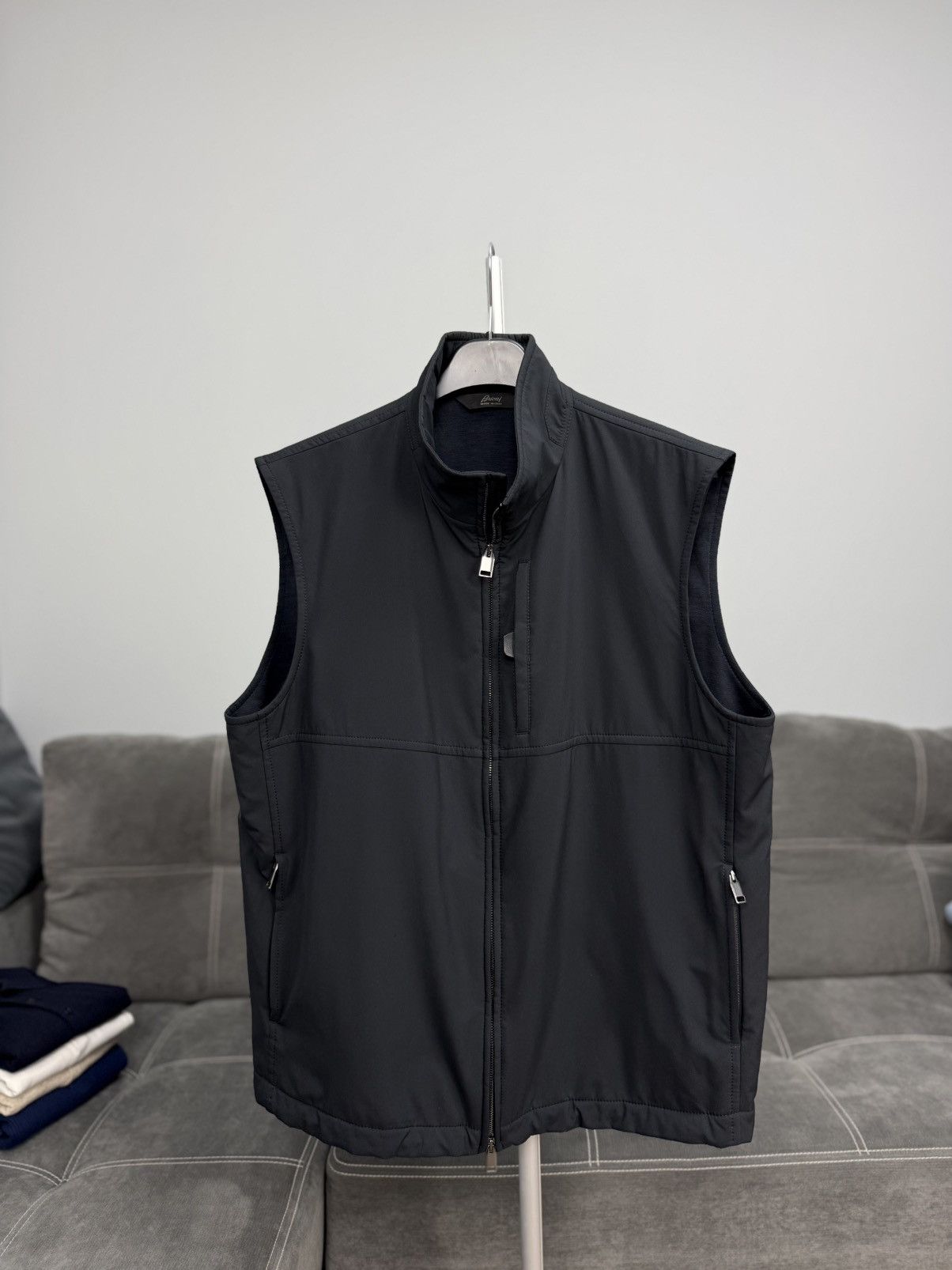 Brioni Brioni Navy Softshell Vest Zip Up Gilet Blend Mens Size M Size US M / EU 48-50 / 2 - 6 Thumbnail