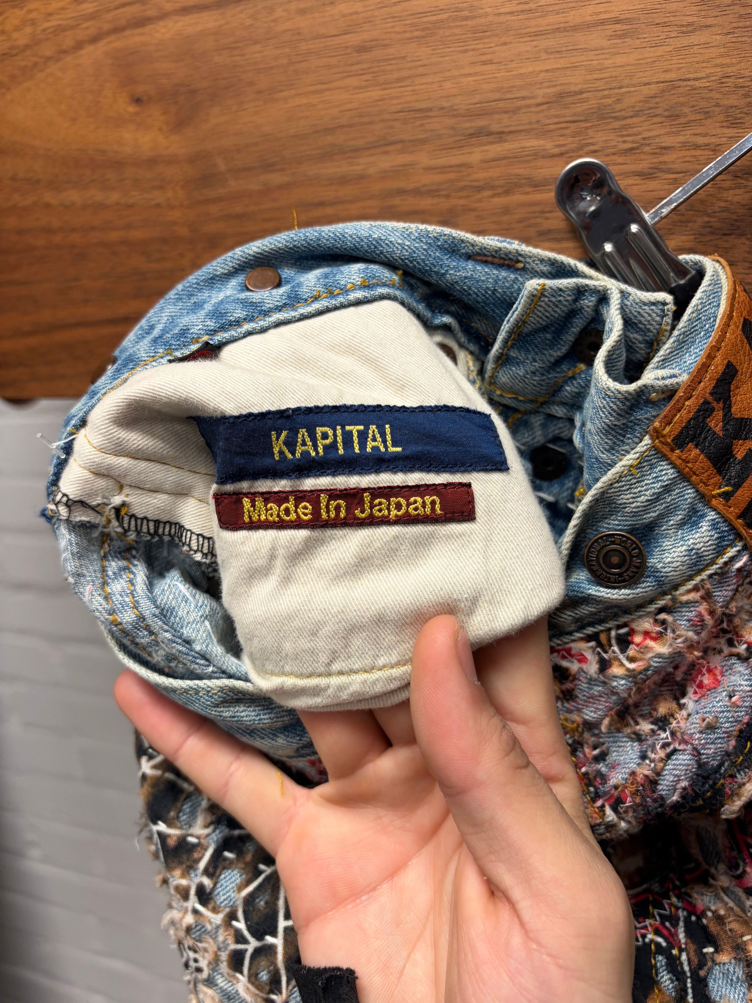 Kapital Kapital Hand Repaired ‘Tapestry’ Boro Blue Denim Size US 26 / EU 42 - 6 Thumbnail