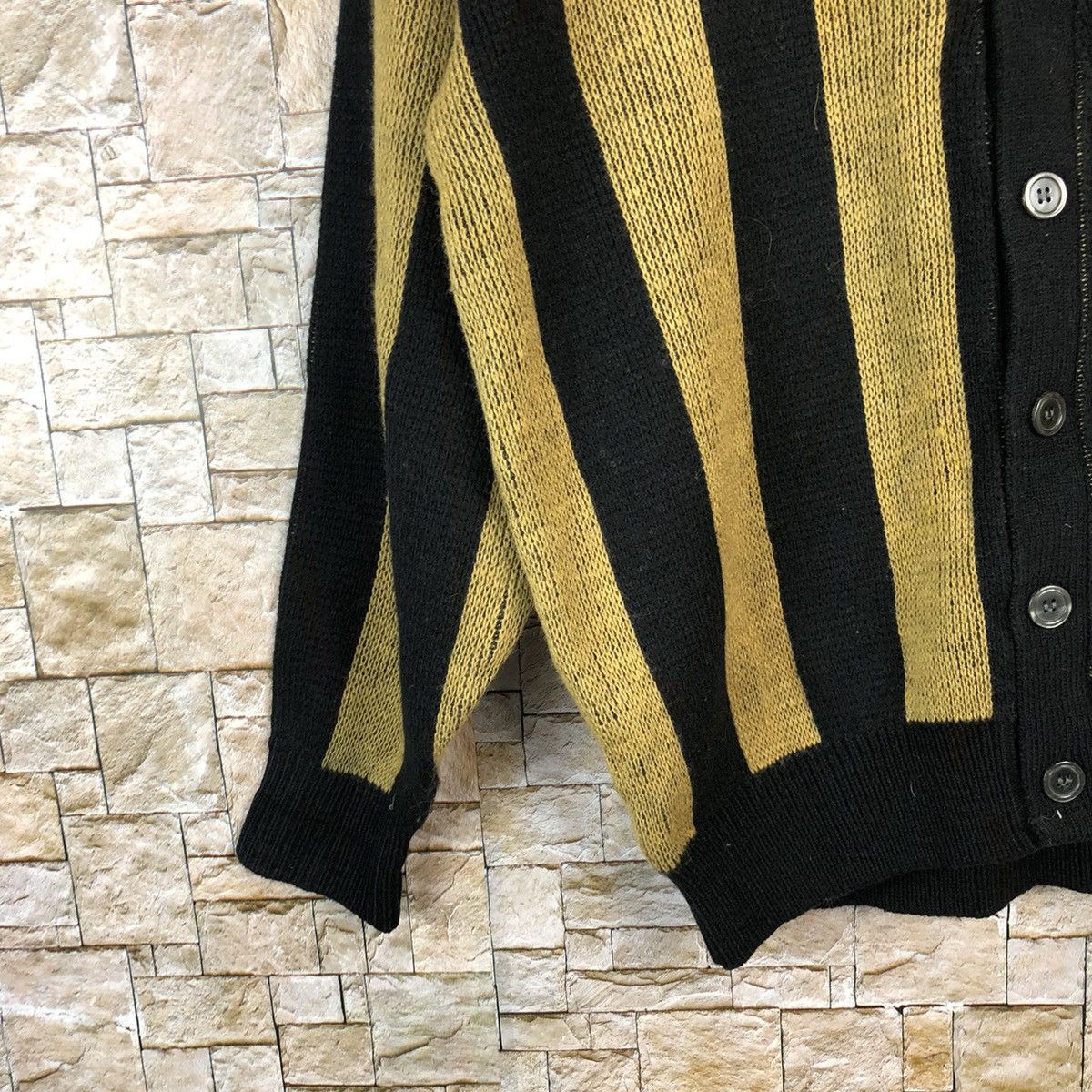 Japanese Brand Brezzey Street Brown Stripe Cardigan Knitwear #A1108 Size US L / EU 52-54 / 3 - 7 Thumbnail