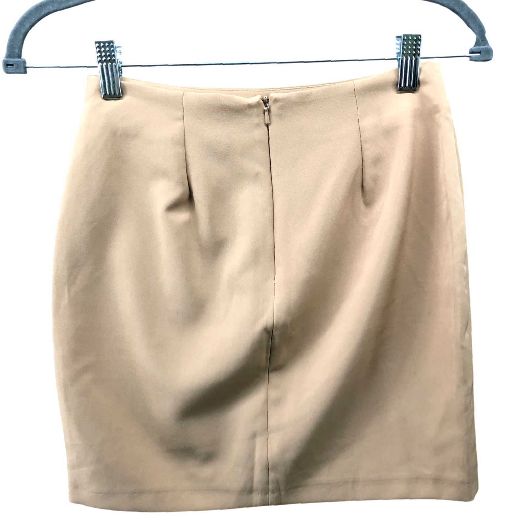 Asos ASOS Skirt Womens Short Mini Beige Front Slit Lightweight Formal Casual Size 2 Size 26" / US 2 / IT 38 - 2 Thumbnail