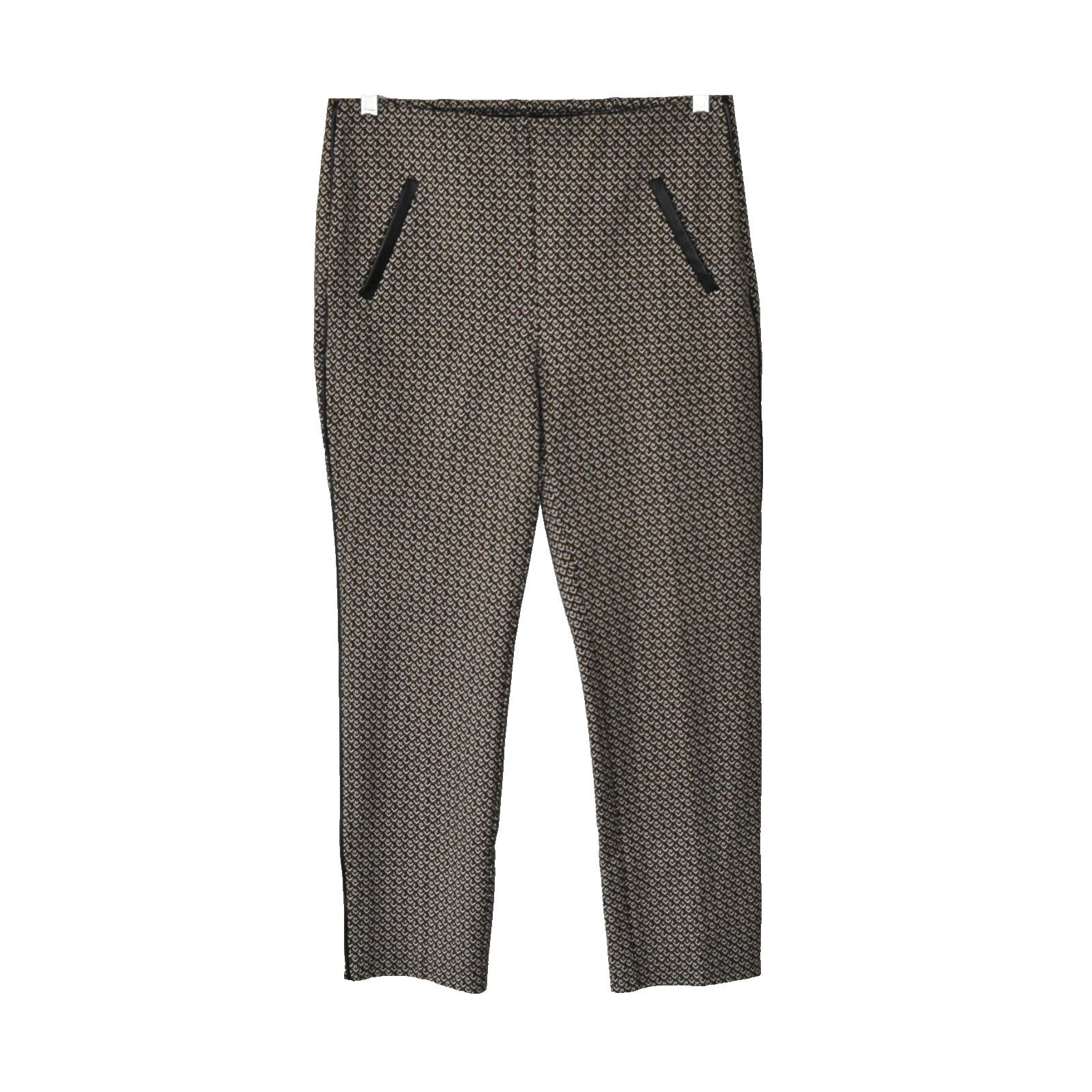 Chicos NEW CHICOS Basketweave Pattern Ankle Crop Pants Sz 1 US 8 Size 30" / US 8 / IT 44 - 1 Thumbnail