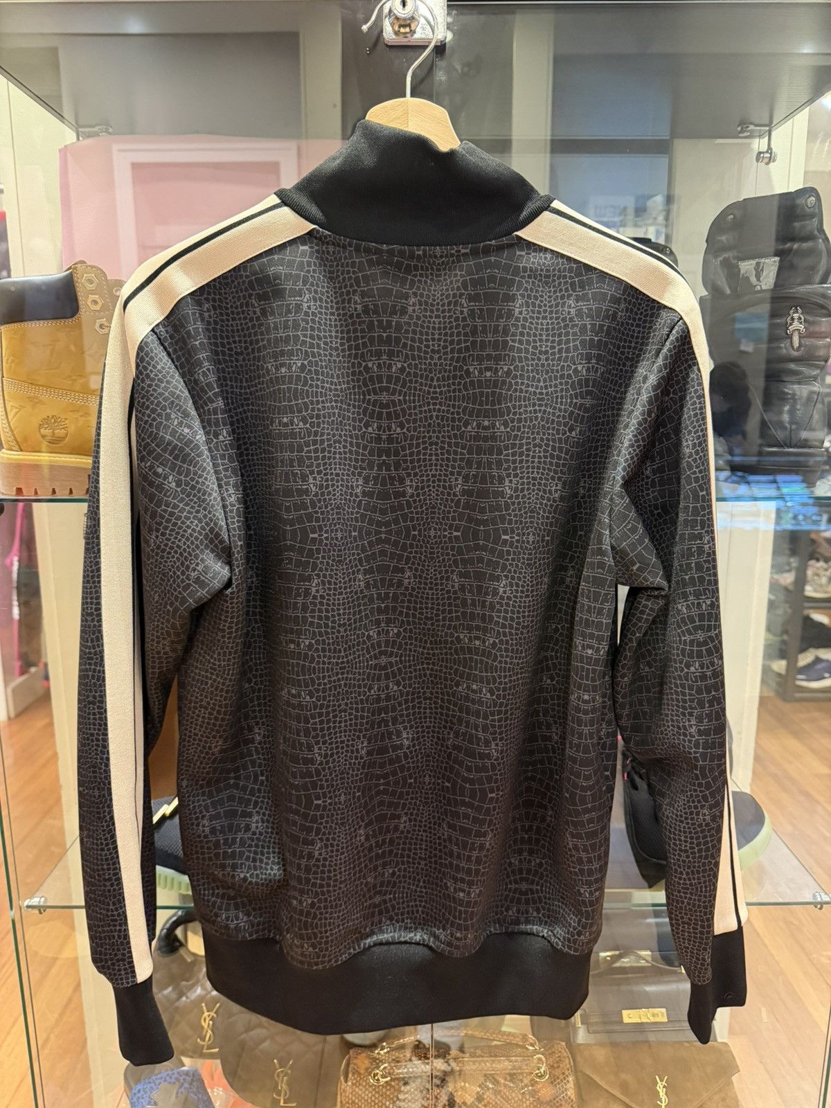 Palm Angels Crocodile Print Track Jacket in Black, Men's — image 2 of 4