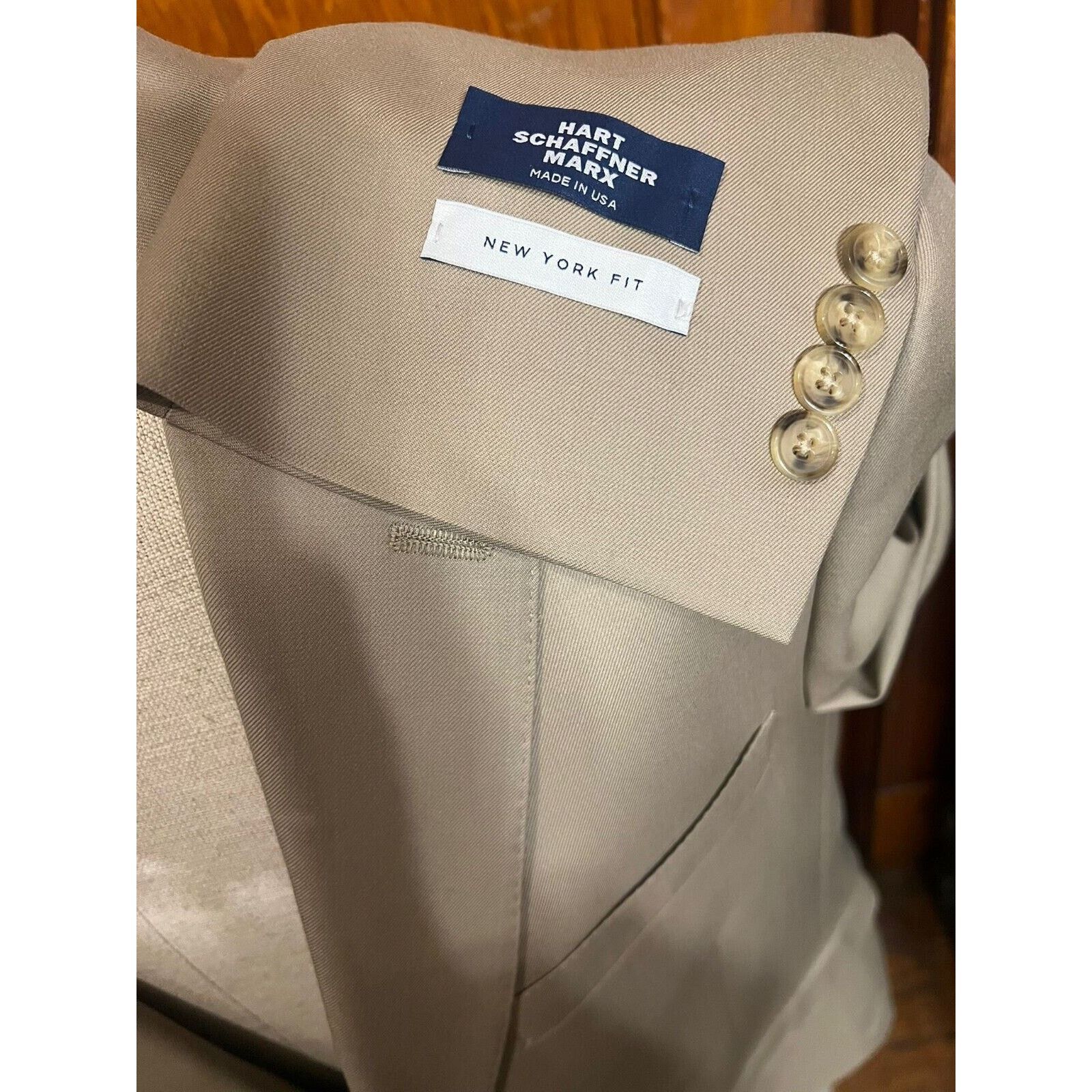 Hart Schaffner Marx Hart Schaffner Marx Beige Sport Coat Blazer Jacket Size 48L Size 48L - 2 Thumbnail