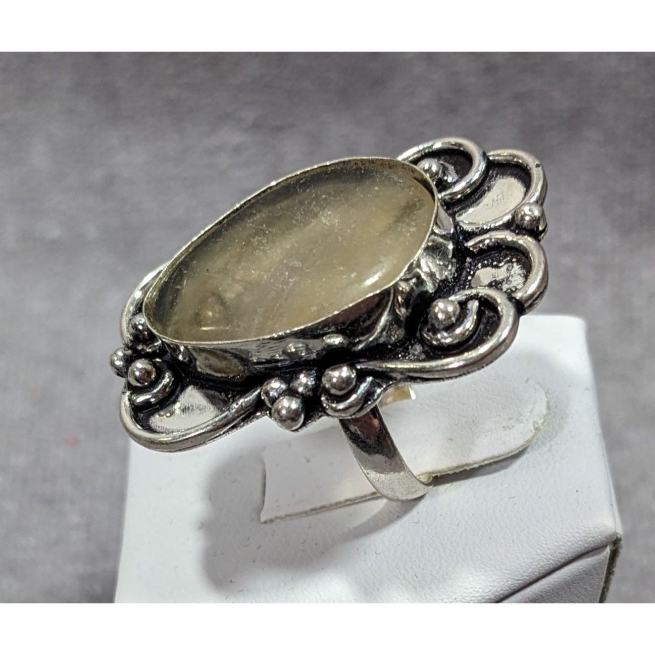 Other Victorian Style Rutilated Quartz Sterling Silver Statement R Size ONE SIZE - 4 Thumbnail