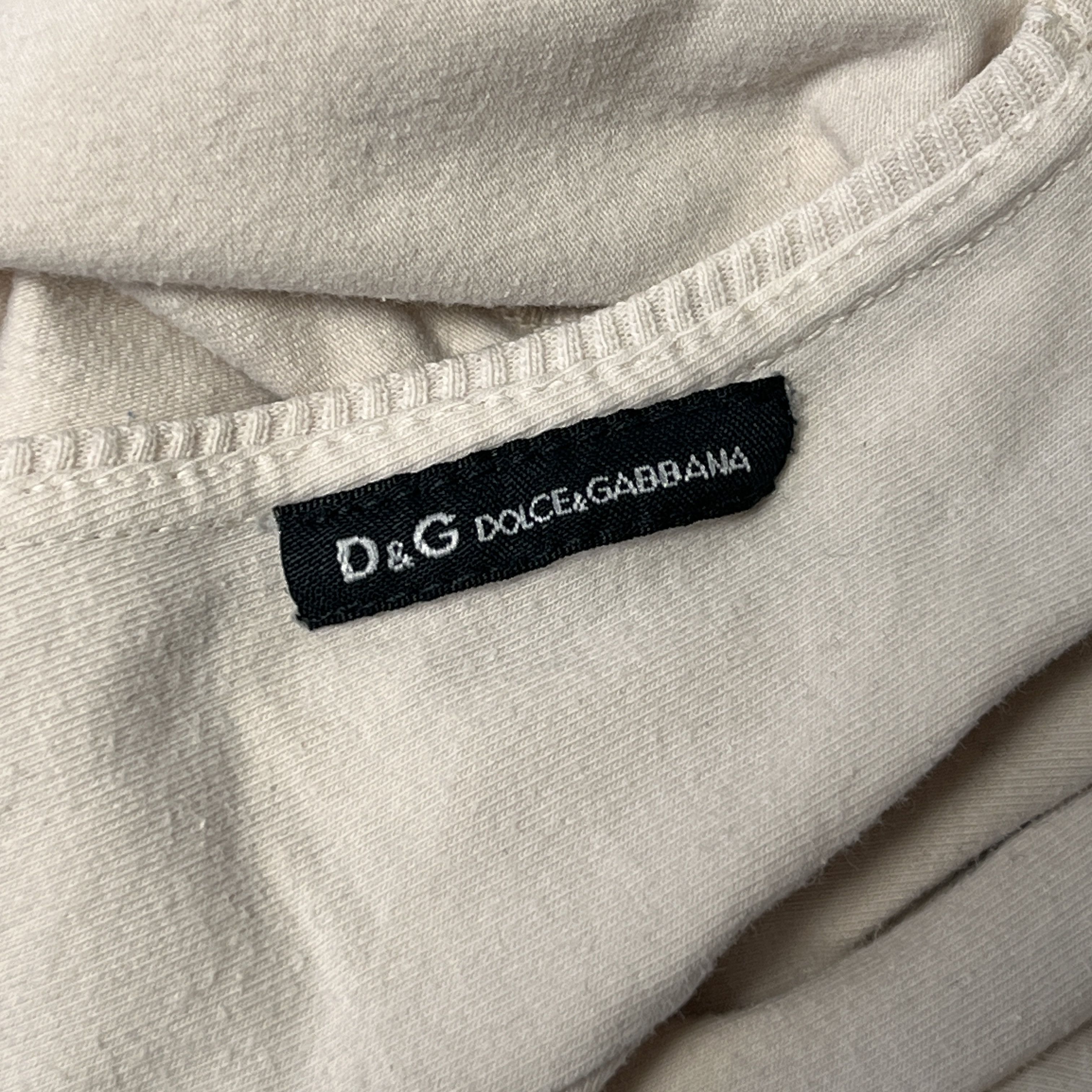 Dolce & Gabbana Dolce Gabbana DG Vintage Y2K Big Logo Beige Blouse T Shirt M Size M / US 6-8 / IT 42-44 - 18 Thumbnail