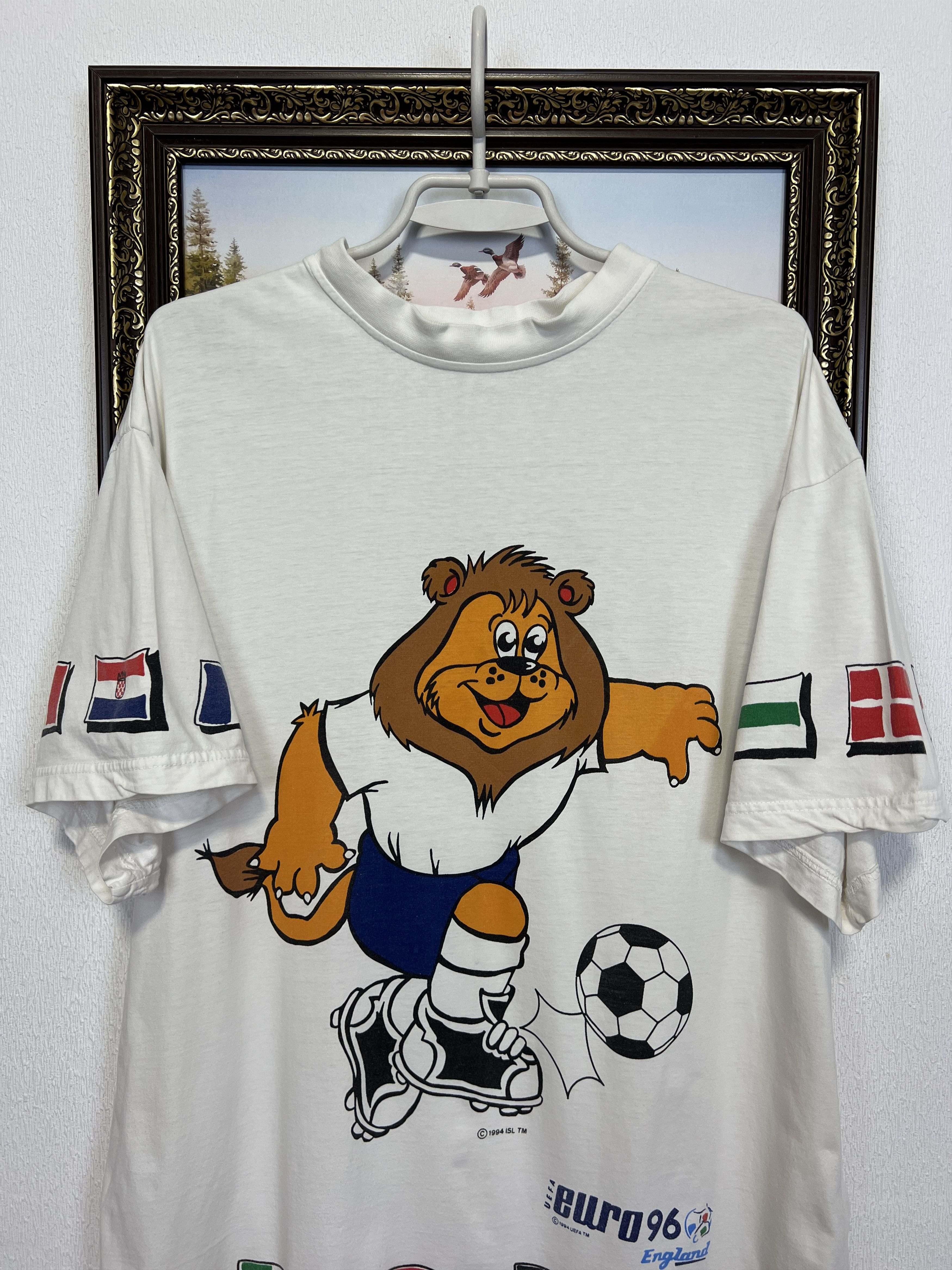 Vintage England EURO Football Shirt Soccer Over Print Jersey Trikot Size US XL / EU 56 / 4 - 2 Thumbnail