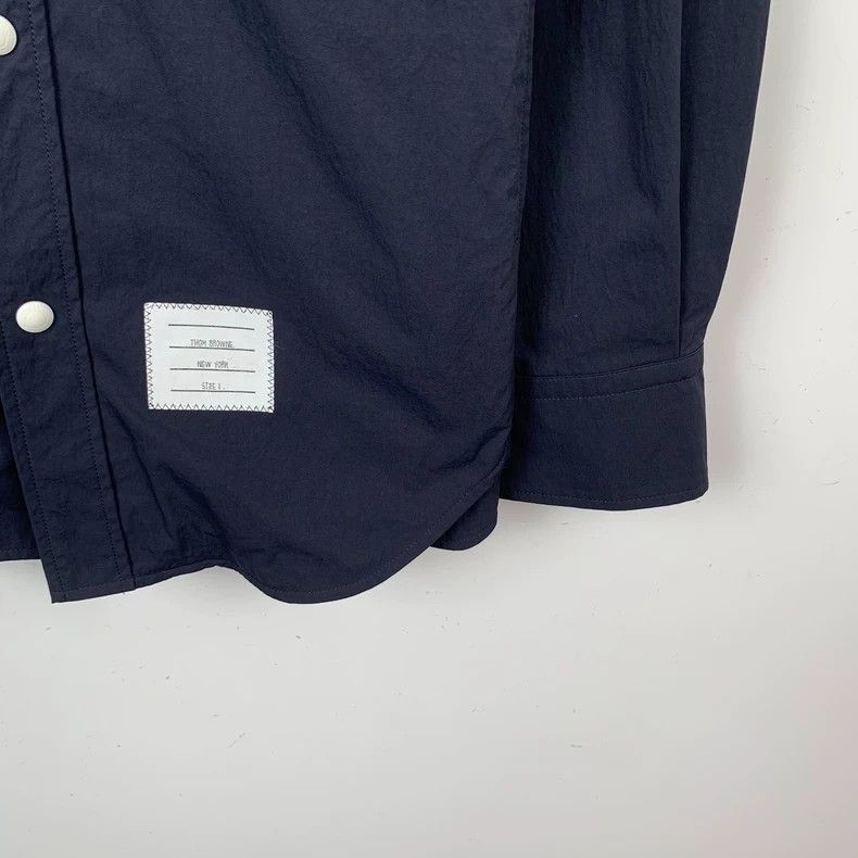 Thom Browne Thom Browne Dark blue double-sleeved lapel long-sleeved shi Size US S / EU 44-46 / 1 - 4 Thumbnail