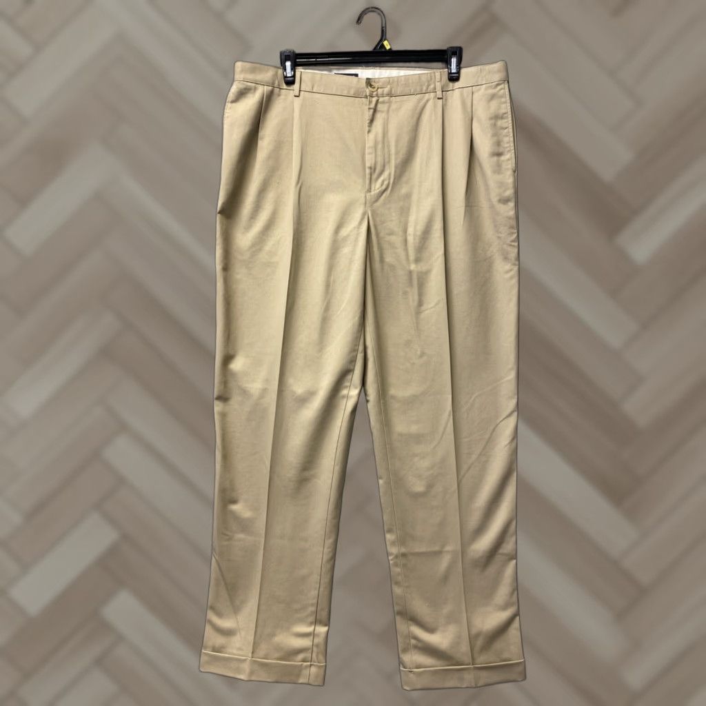 Lands' End VINTAGE Lands' End Men's Chino Pants Regular Fit Tan 40x34 Dress Casual Size US 40 / EU 56 - 1 Thumbnail