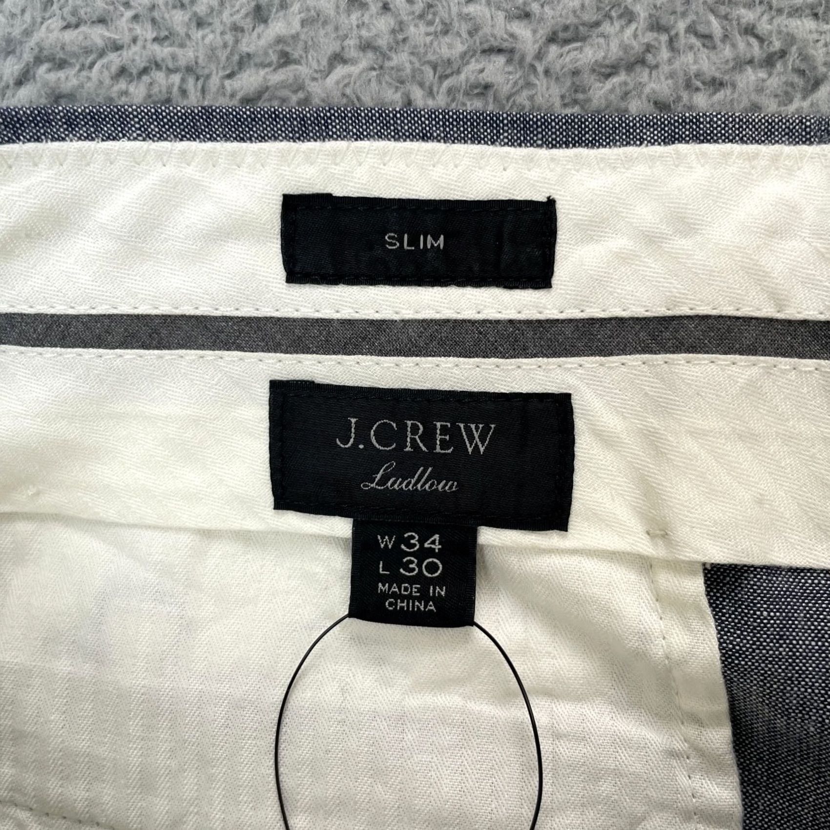 J.Crew J.CREW Pants Mens 34x30 Gray Slim Tapered Leg Dress Pants Cotton Linen Formal Shirt, 34x30, Slim Fit, Gray Size US 34 / EU 50 - 3 Thumbnail