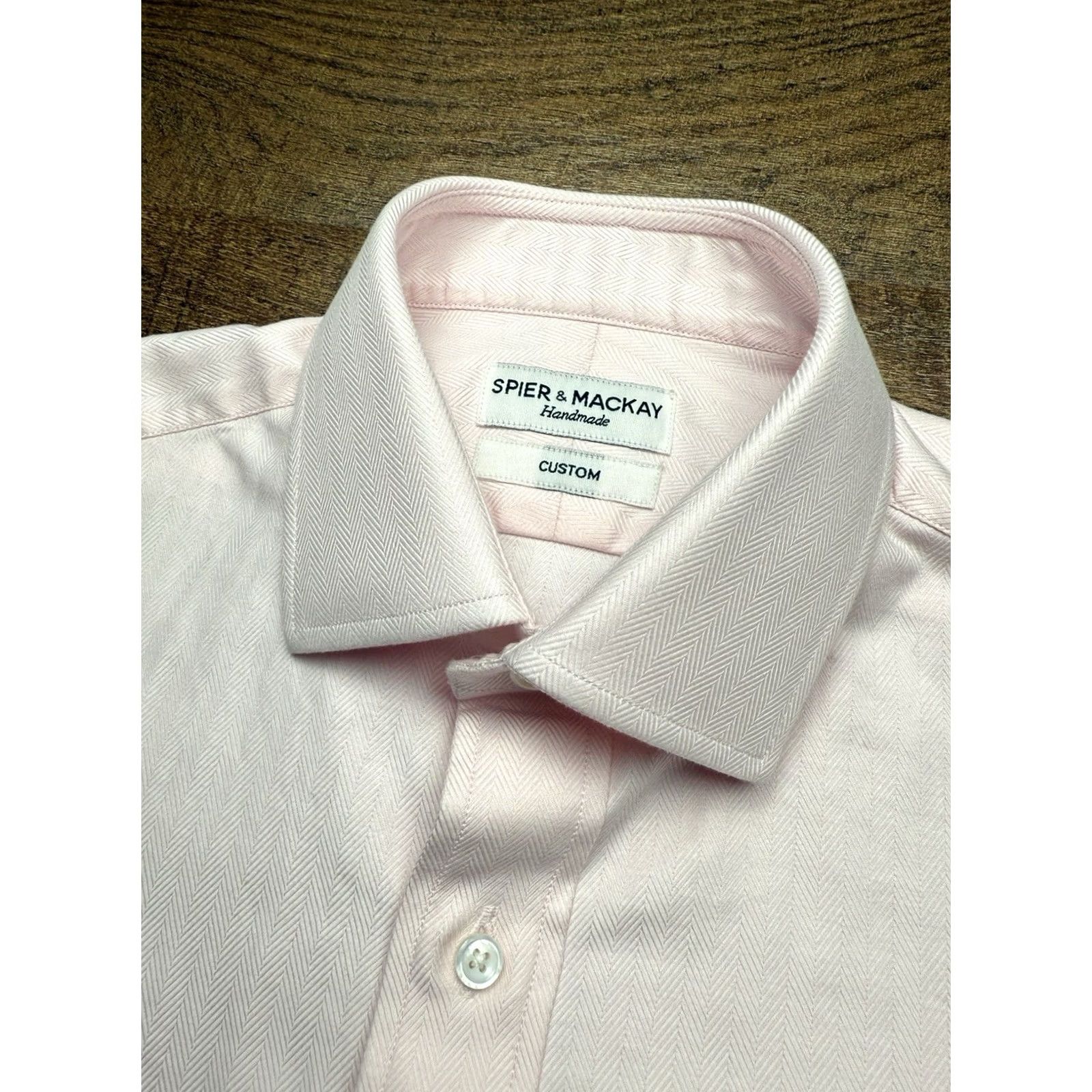 Pinko Spier & Mackay Dress Shirt Oxford Cotton Button Down 16-35 Pink Herringbone Long Sleeve 100% Cotton Mens Regular Size 16 Neck 16 in Size US L / EU 52-54 / 3 - 7 Thumbnail