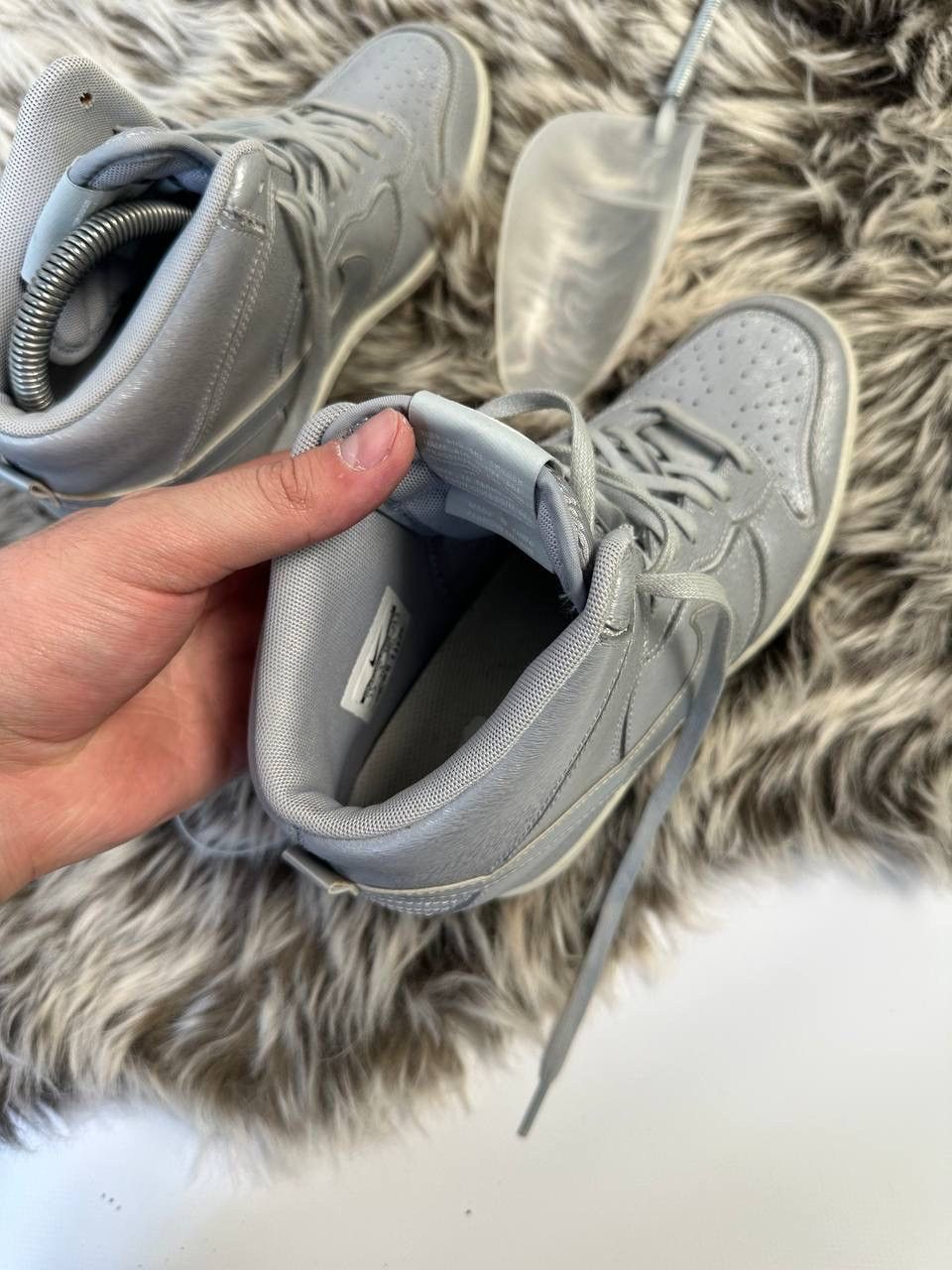 Nike 🔥Nike Dunk Sky Hi Cut Out Silver Sneakers Size US 8.5 / IT 38.5 - 8 Thumbnail