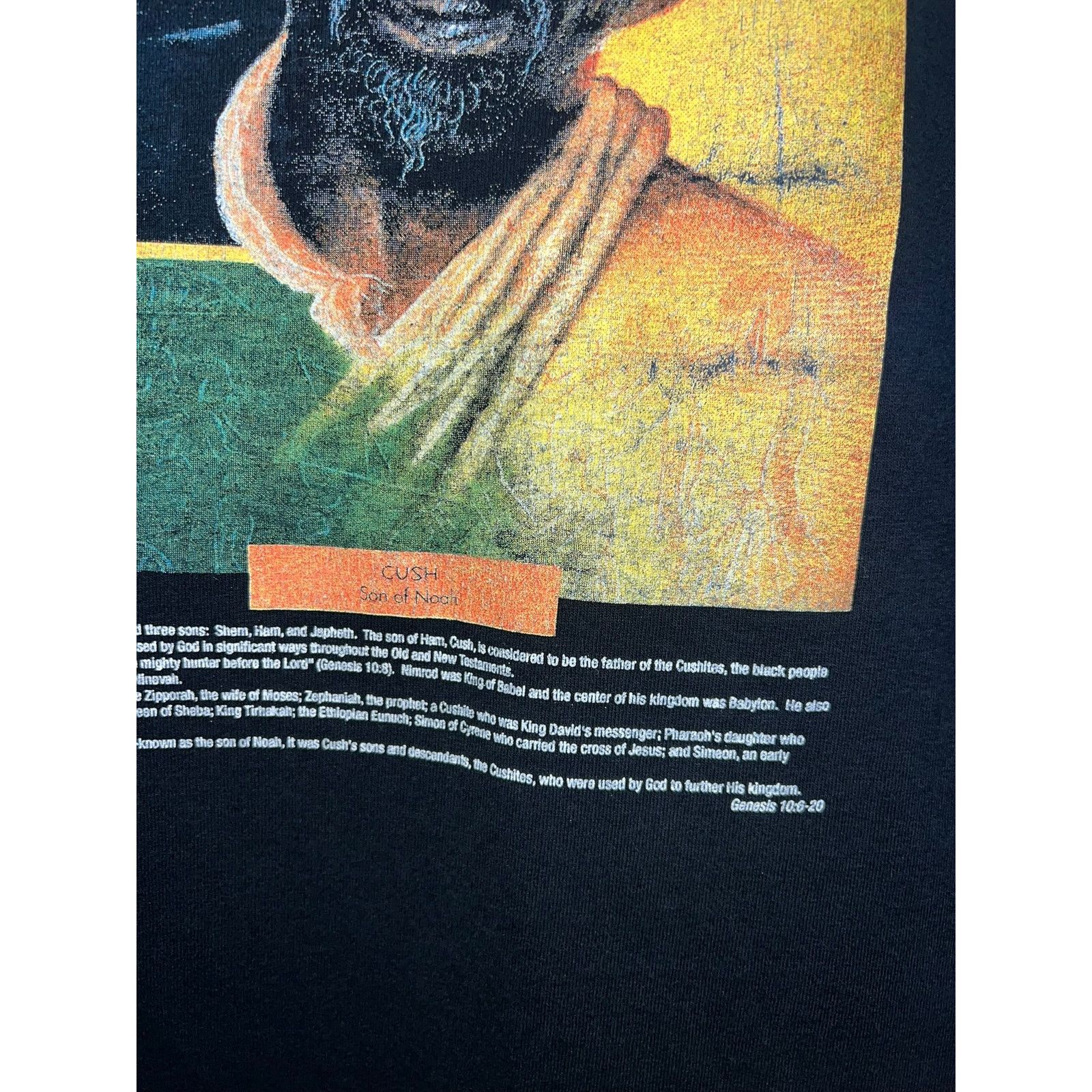 Gildan Vintage Bible Shirt Genesis 10:6-20 Cush Son Of Noah 90s XL Size US XL / EU 56 / 4 - 6 Thumbnail