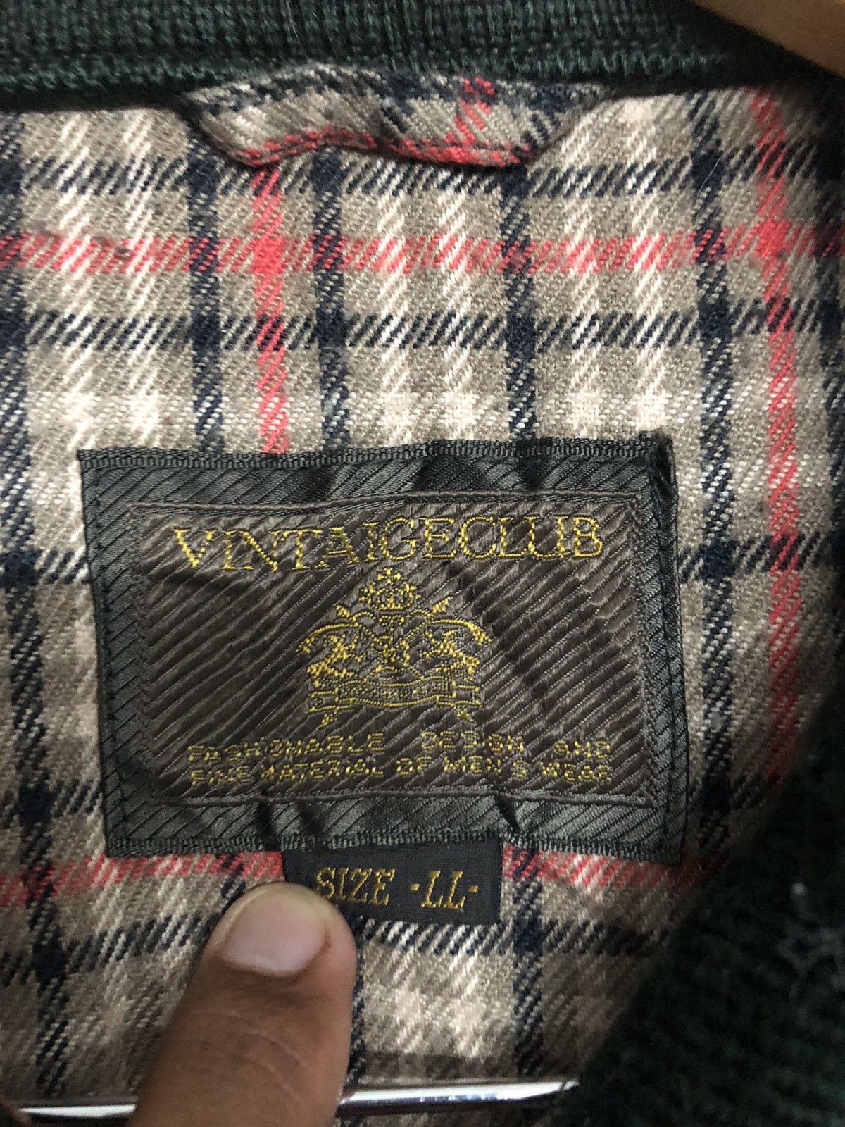Japanese Brand VINTAGE CLUB Harrington Jacket Lined Wool Bomber Dark Green Size US L / EU 52-54 / 3 - 5 Thumbnail
