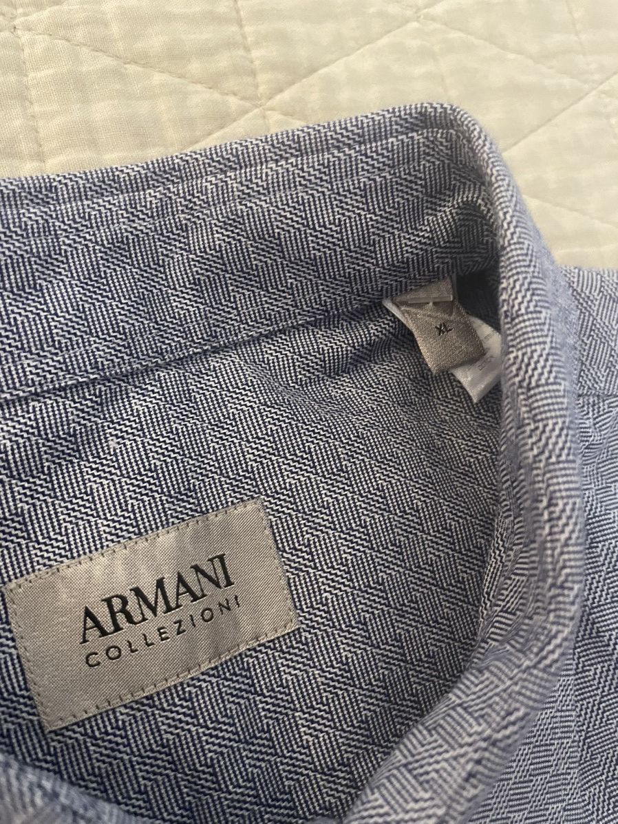 Armani Collezioni Subtle Woven Check Sport Shirt Size US XL / EU 56 / 4 - 7 Thumbnail