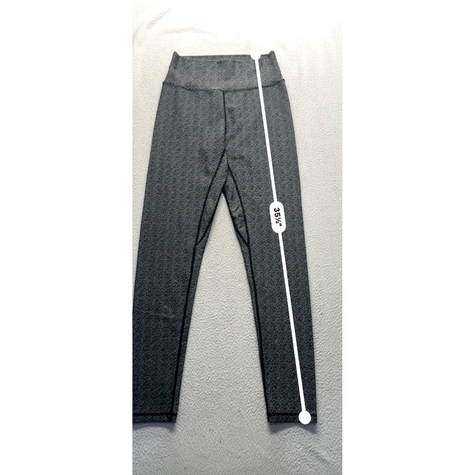 Vintage P'tula Leggings High-Waisted Heathered Gray Nylon/Spandex L Women Gray Leggings Gym & Training Womens L Size 36" / US 14 / IT 50 - 7 Thumbnail
