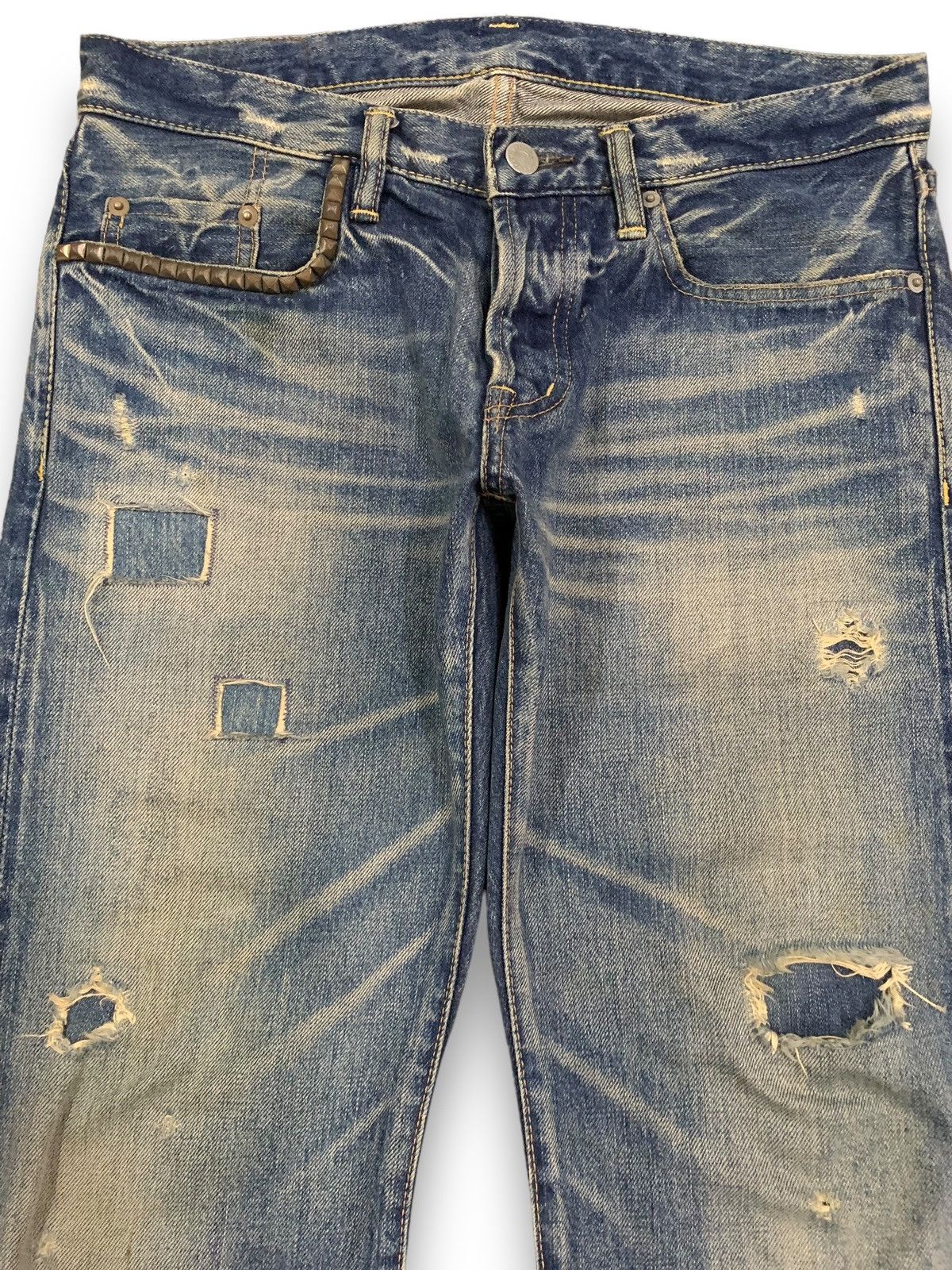 Hysteric Glamour Vintage Hysteric Glamour Selvedge Studded Distressed Jeans Size US 31 - 4 Thumbnail