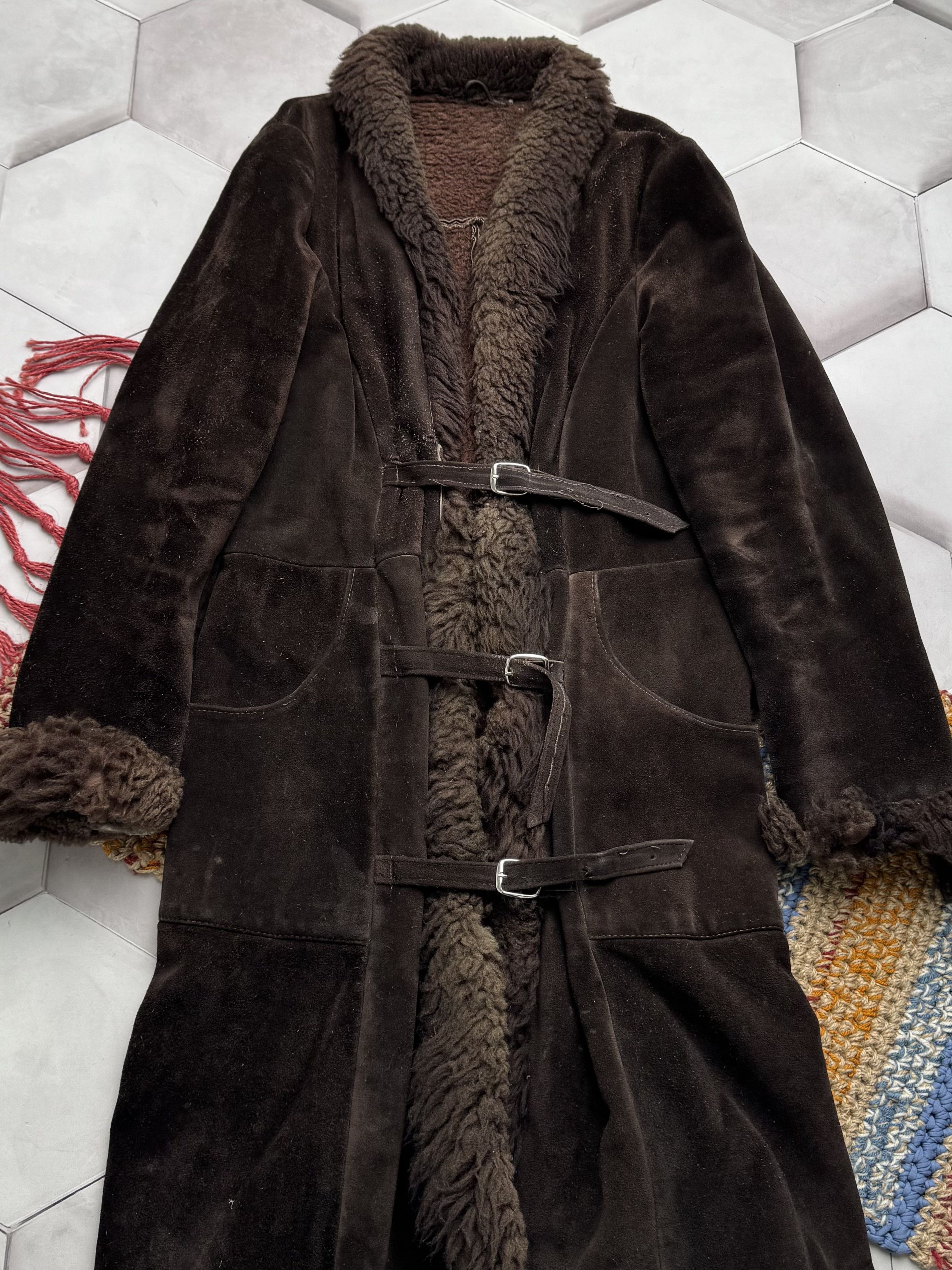 Vintage Vintage 80's Thrashed Suede Coat (E4) Size L / US 10 / IT 46 - 2 Thumbnail