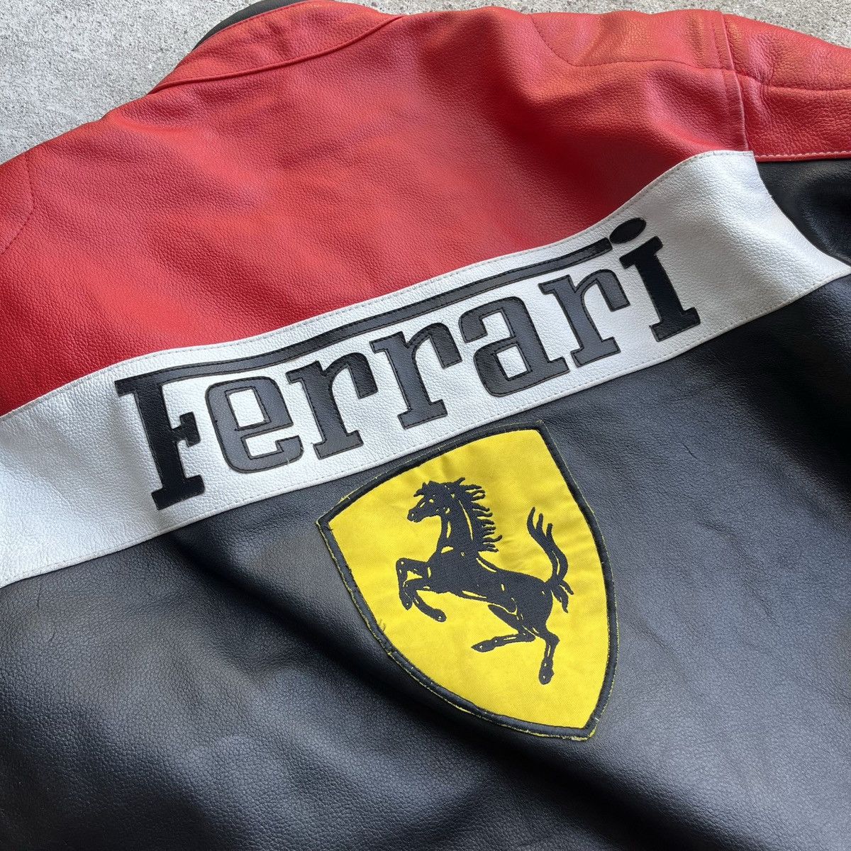 Ferrari × Vintage FERRARI LEATHER RACING JACKET VINTAGE RARE BIG LOGO Size US L / EU 52-54 / 3 - 3 Thumbnail
