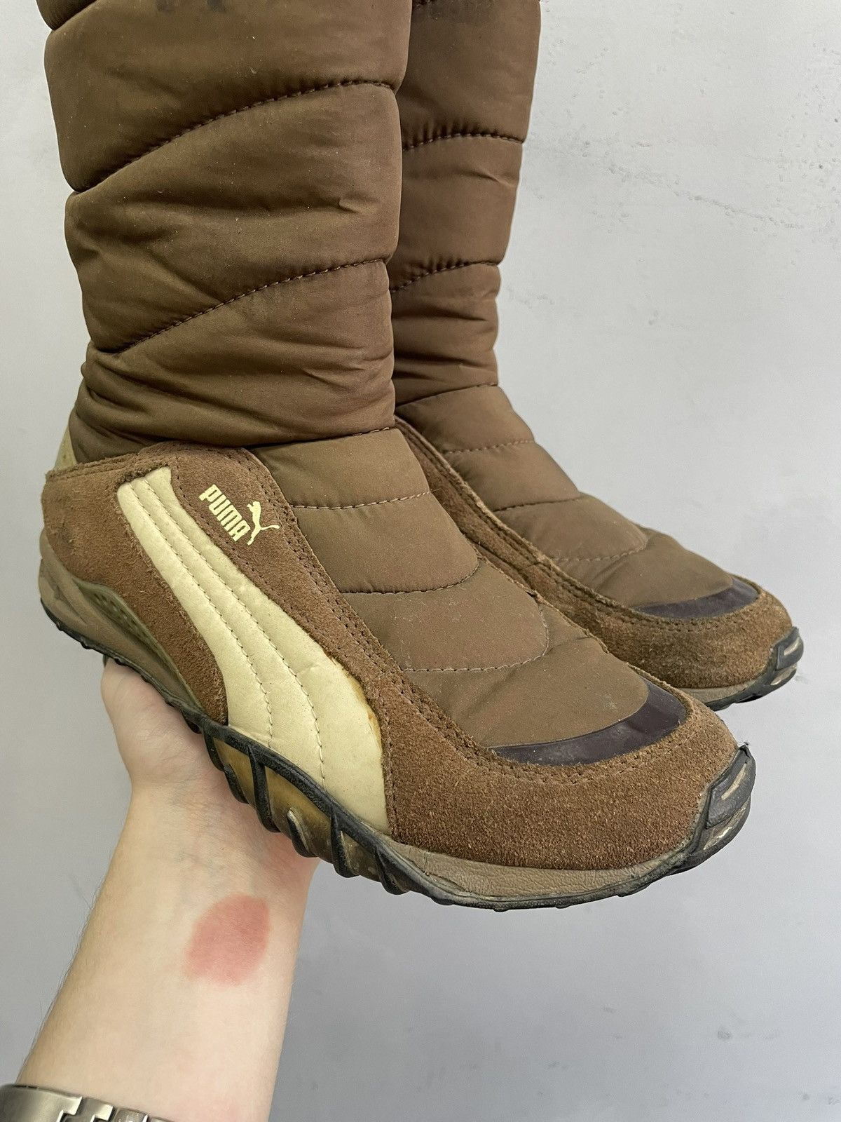 Puma Puma Brown Leather Boots archive 2000s boxing Casual Style Size US 7 / IT 37 - 2 Thumbnail