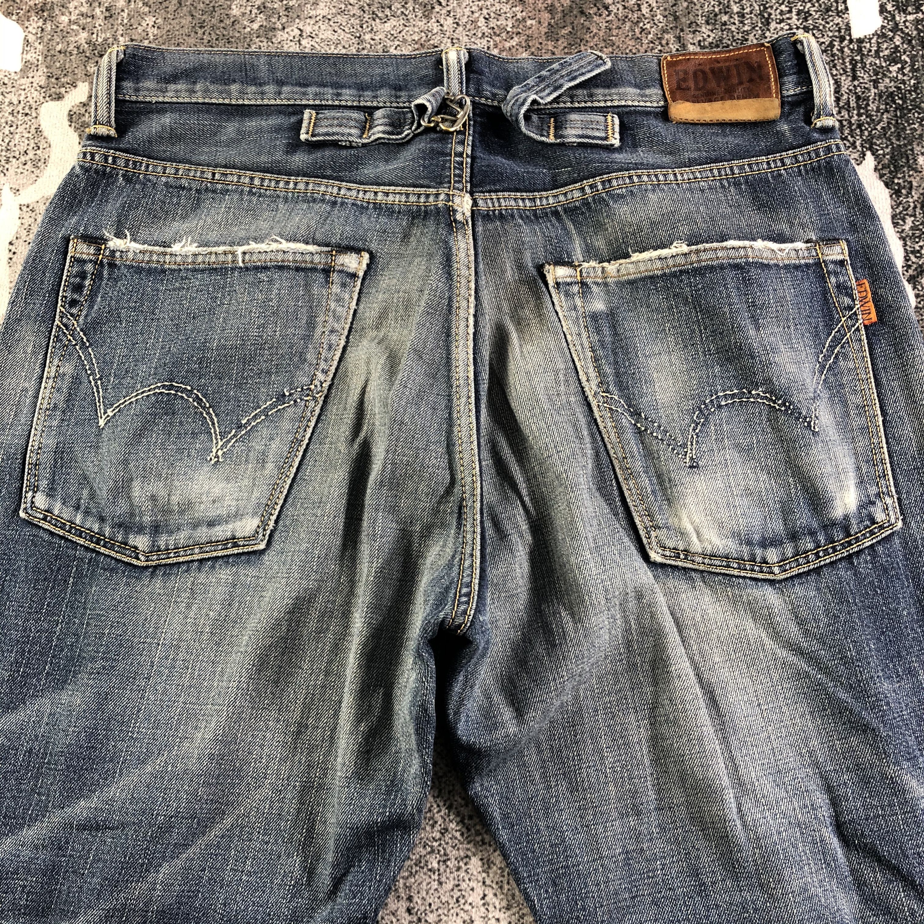 Edwin Vintage Edwin Selvedge Jeans Faded Blue Denim KJ2276 Size US 32 / EU 48 - 4 Thumbnail
