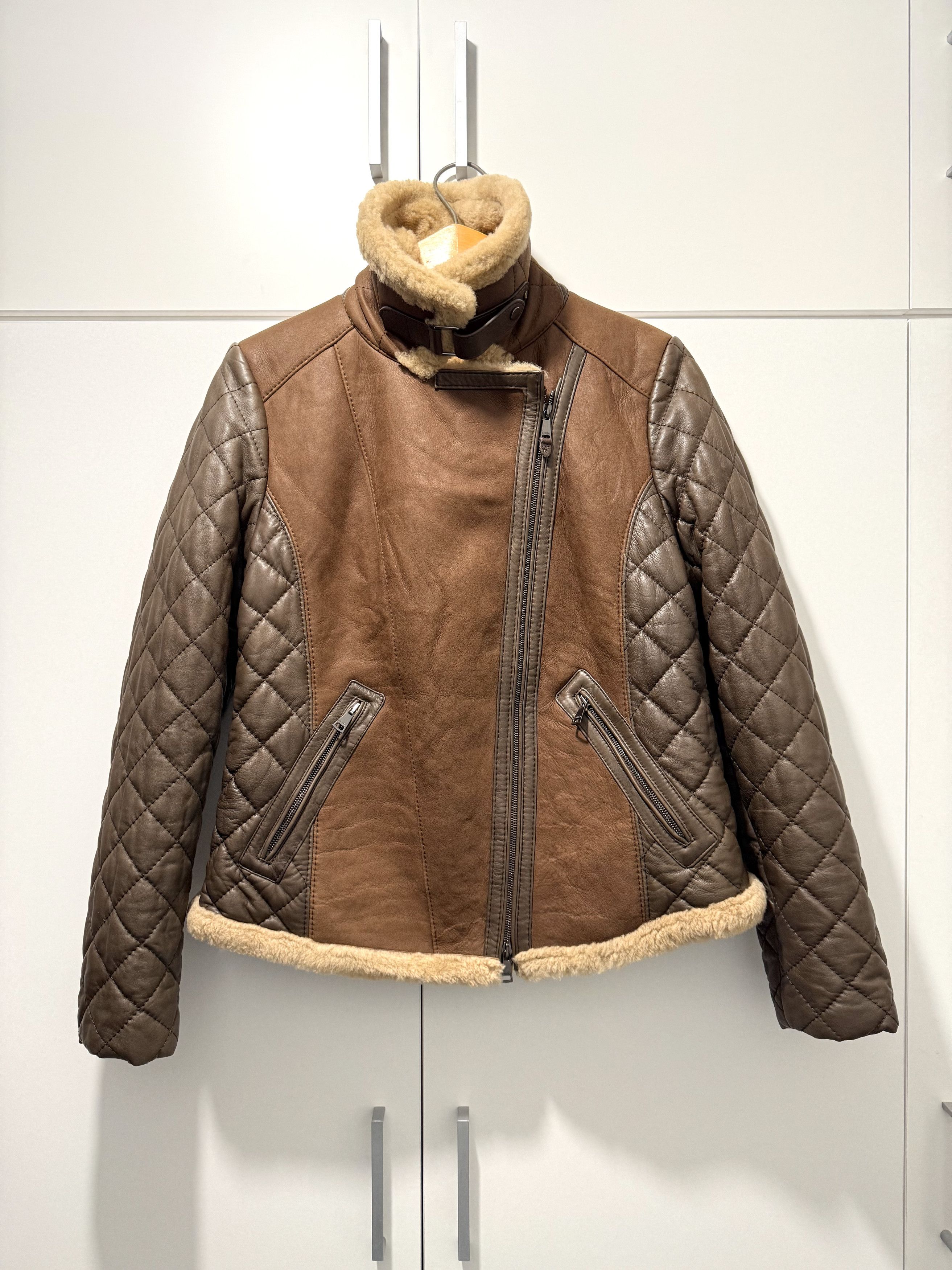 Other Werner Christ Shearling Lambskin Biker Jacket Size M / US 6-8 / IT 42-44 - 3 Thumbnail