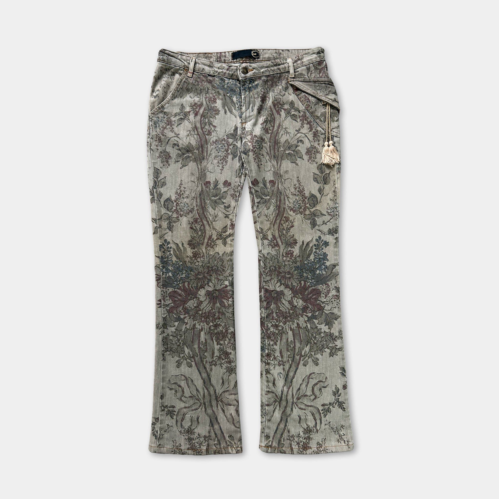 Just Cavalli Just Cavalli Floral Print Flared Jeans Blue Size US 30 / EU 46 - 1 Thumbnail