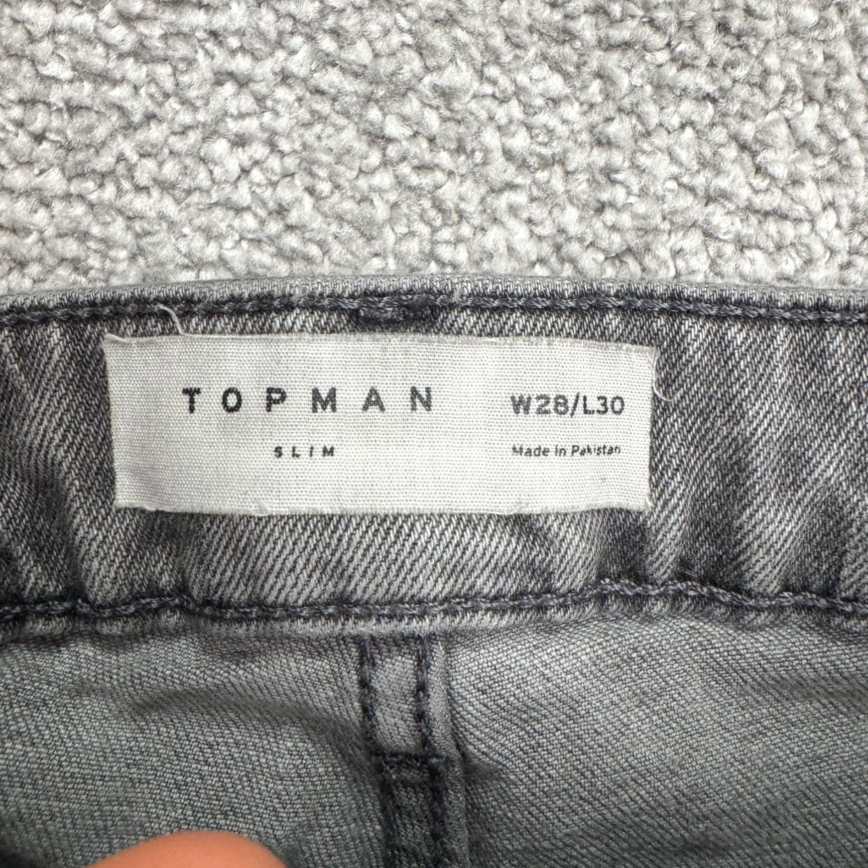 Topman Topman Jeans Mens Slim Fit Button Fly Denim 28x30 Gray Cotton Stretch Casual Size US 28 / EU 44 - 7 Thumbnail