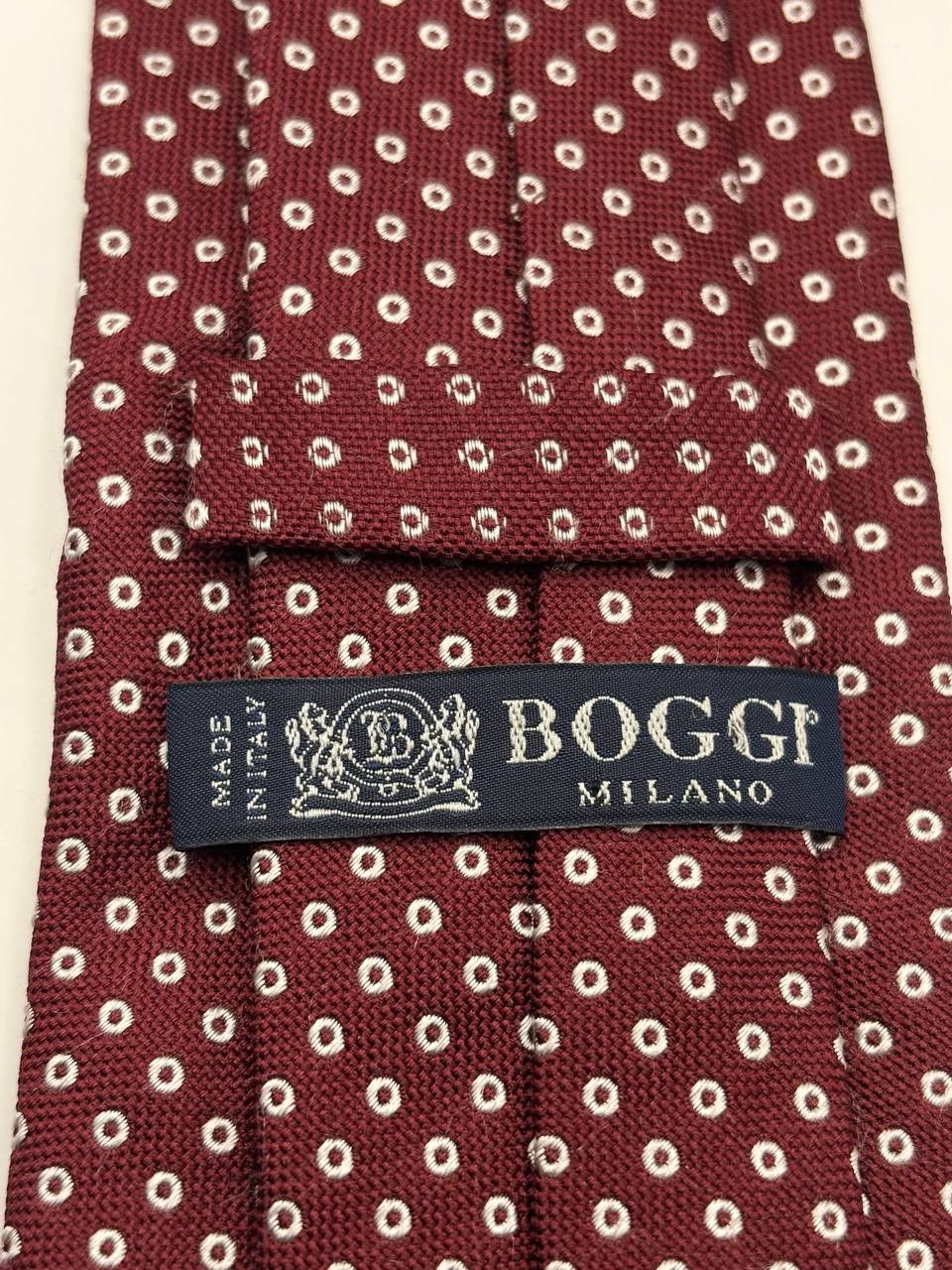 Boggi Boggi Milano Italy Burgundy Silk Geometric Tie Size ONE SIZE - 2 Thumbnail