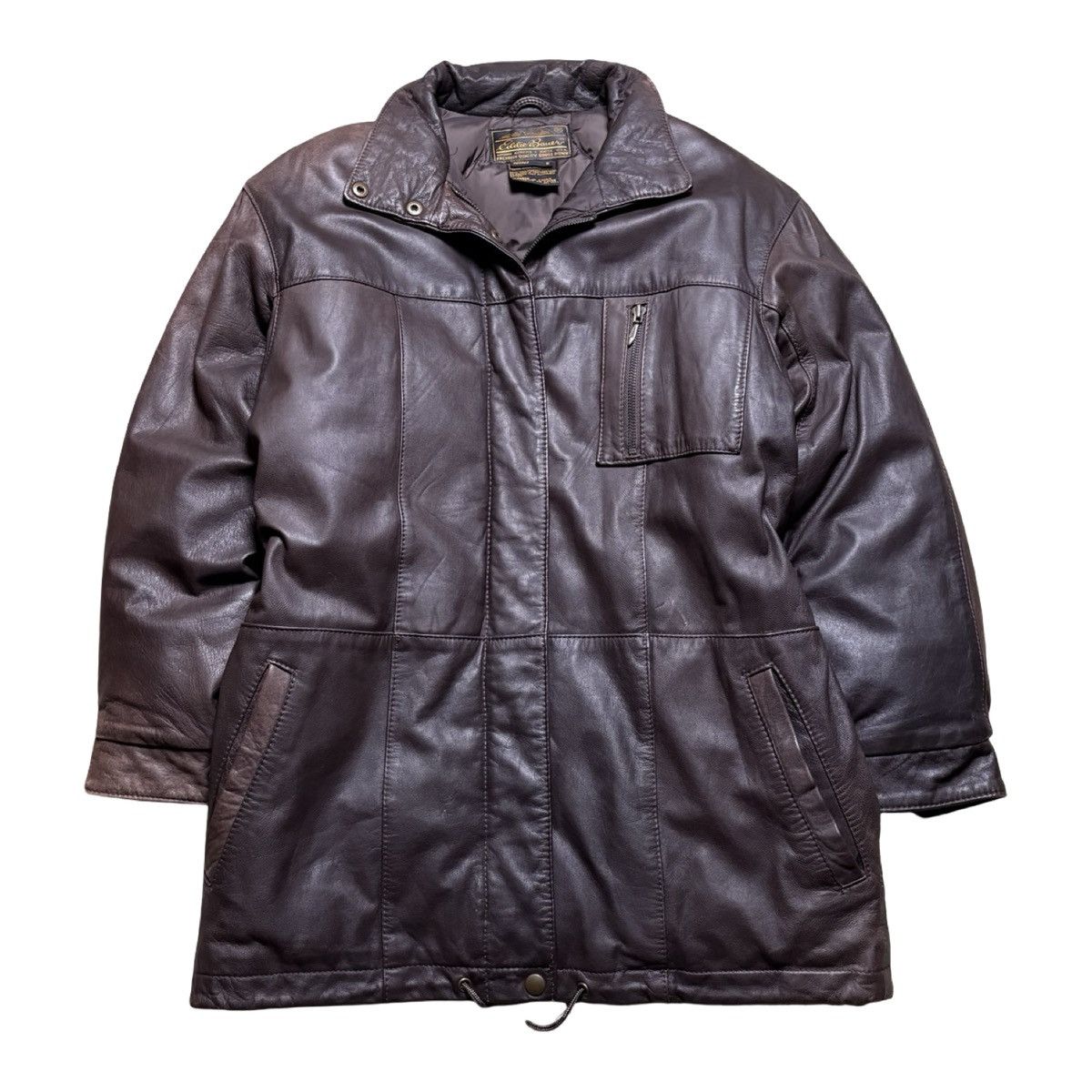 Eddie Bauer Vintage Eddie Bauer Faded Leather Down Puffer Jacket Small Size S / US 4 / IT 40 - 1 Thumbnail