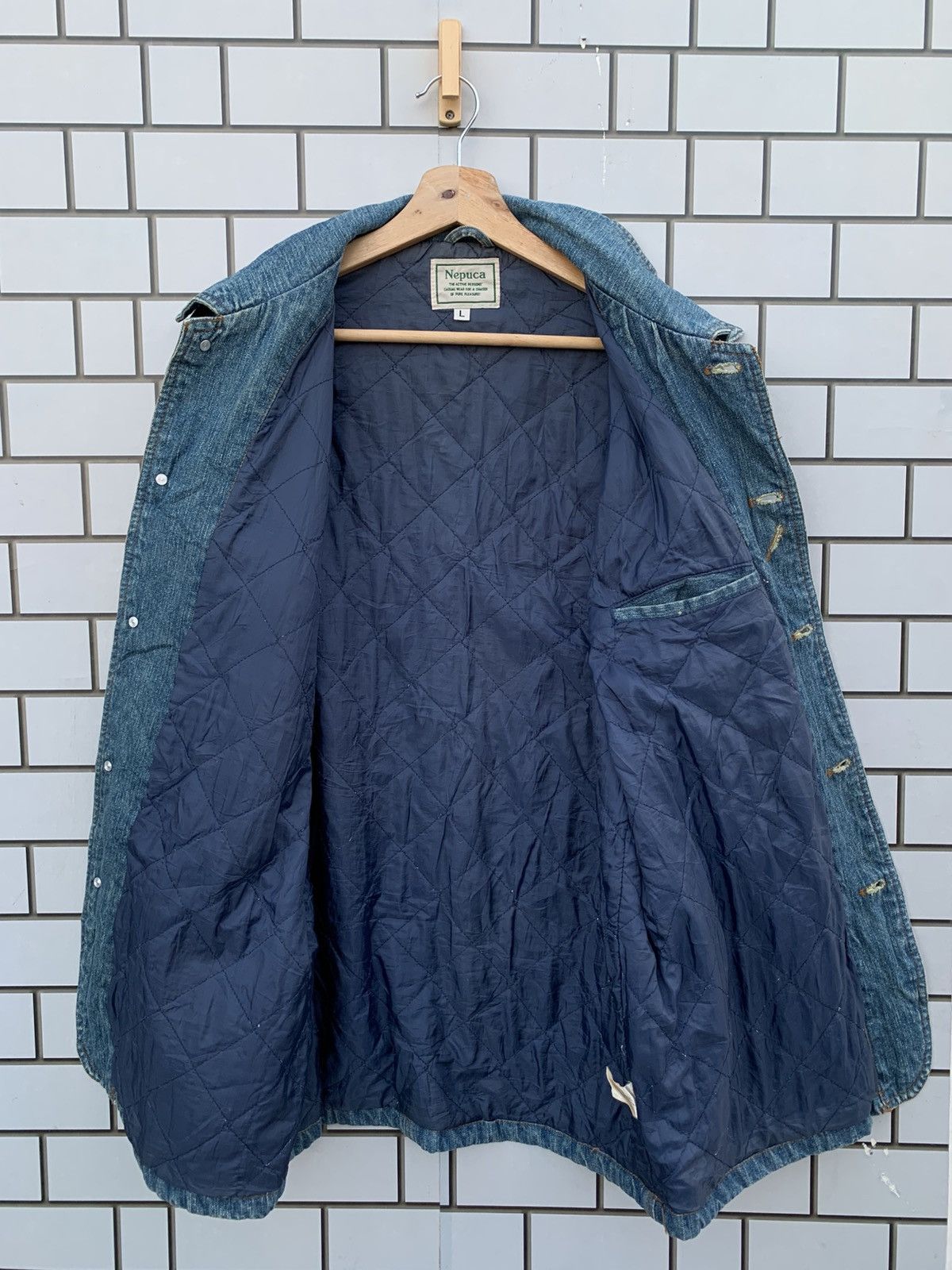 Indigo × Japanese Brand × Vintage Vintage Japanese Brand Nepuca Workwear Denim Jacket Size US L / EU 52-54 / 3 - 4 Thumbnail
