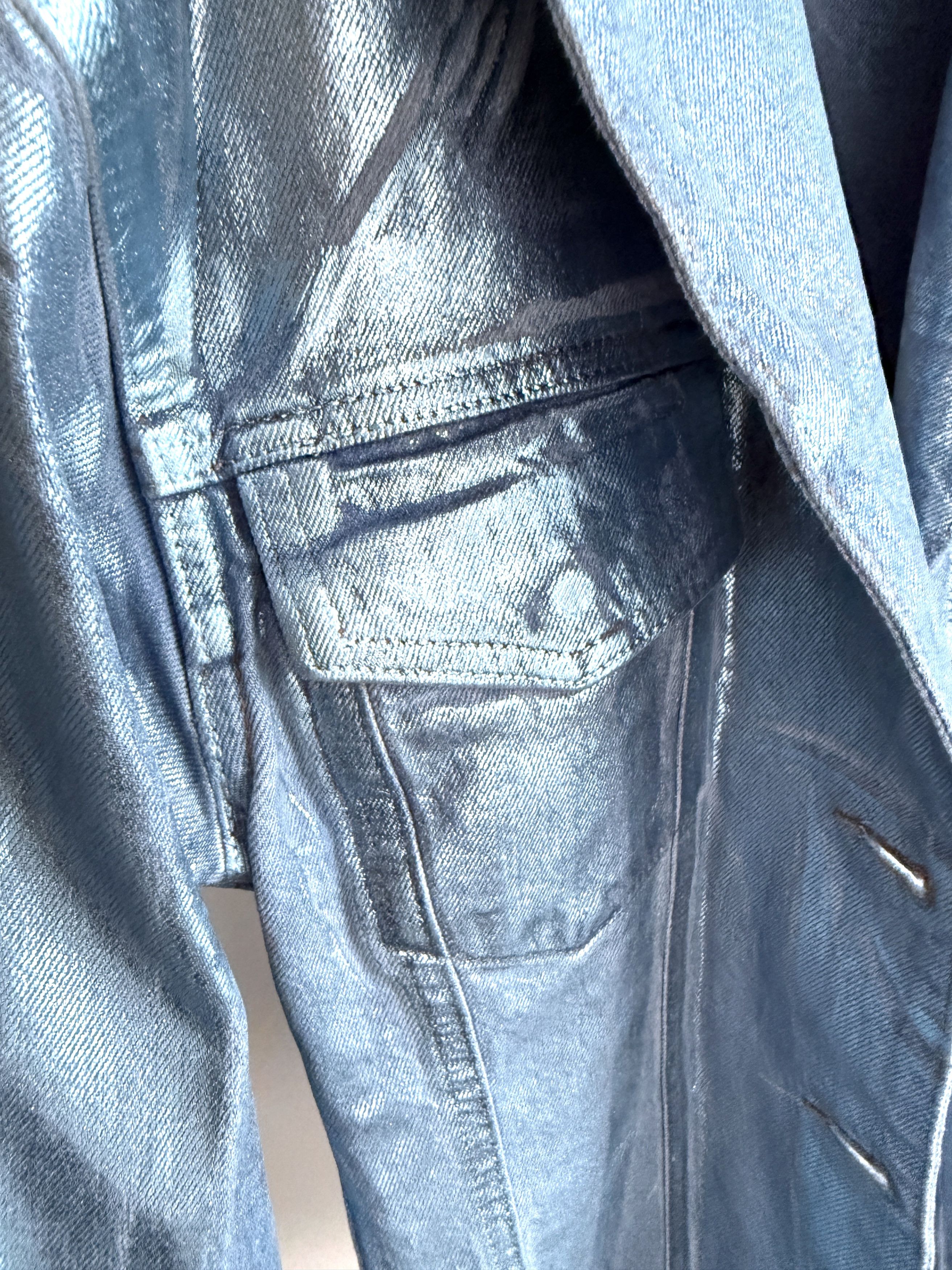 Ganni USD595 GANNI BLUE FOIL DENIM JACKET Size XS / US 0-2 / IT 36-38 - 5 Thumbnail