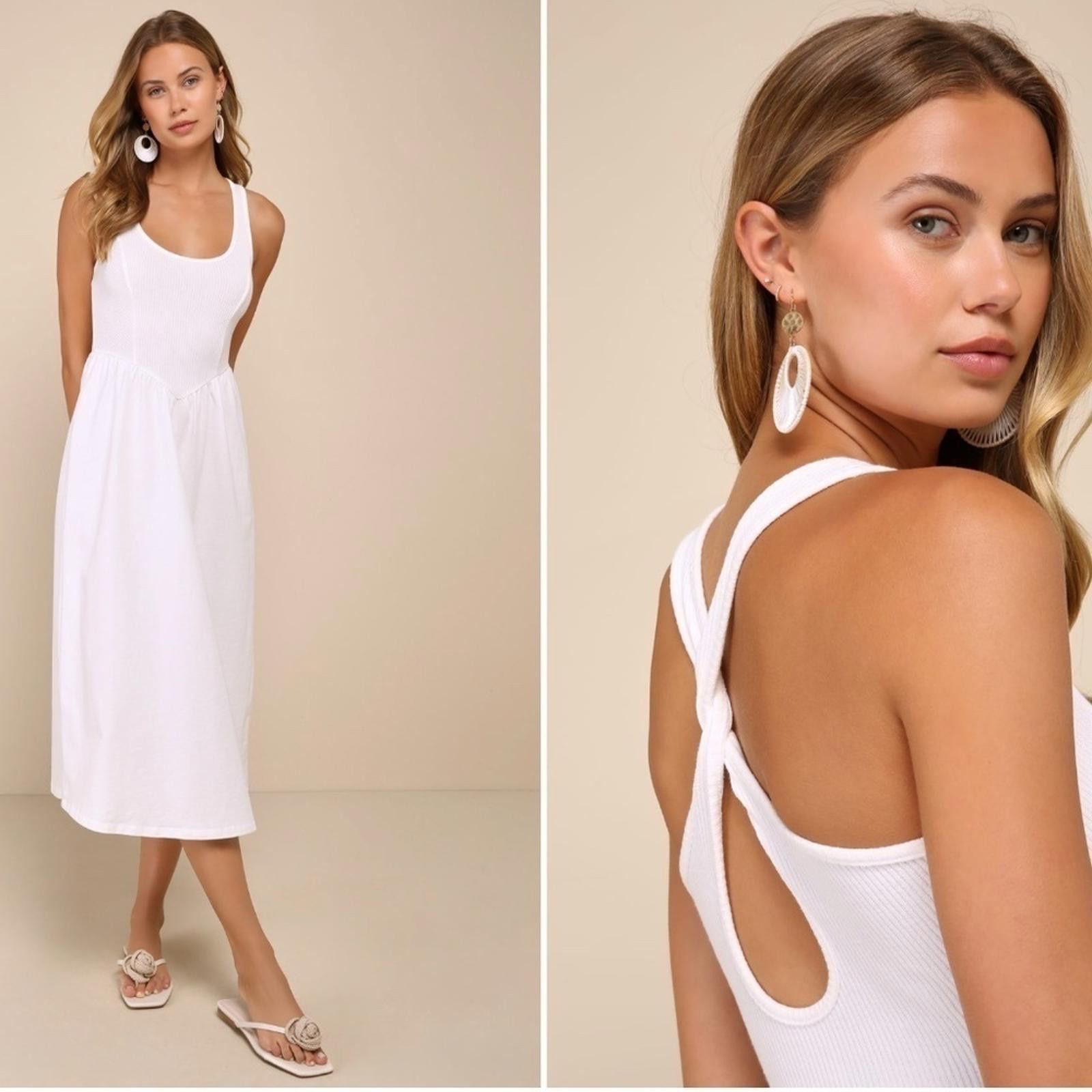 Lulus LULU's Casual Summer Bridal Brunch Honeymoon Midi Dress Size M / US 6-8 / IT 42-44 - 1 Thumbnail