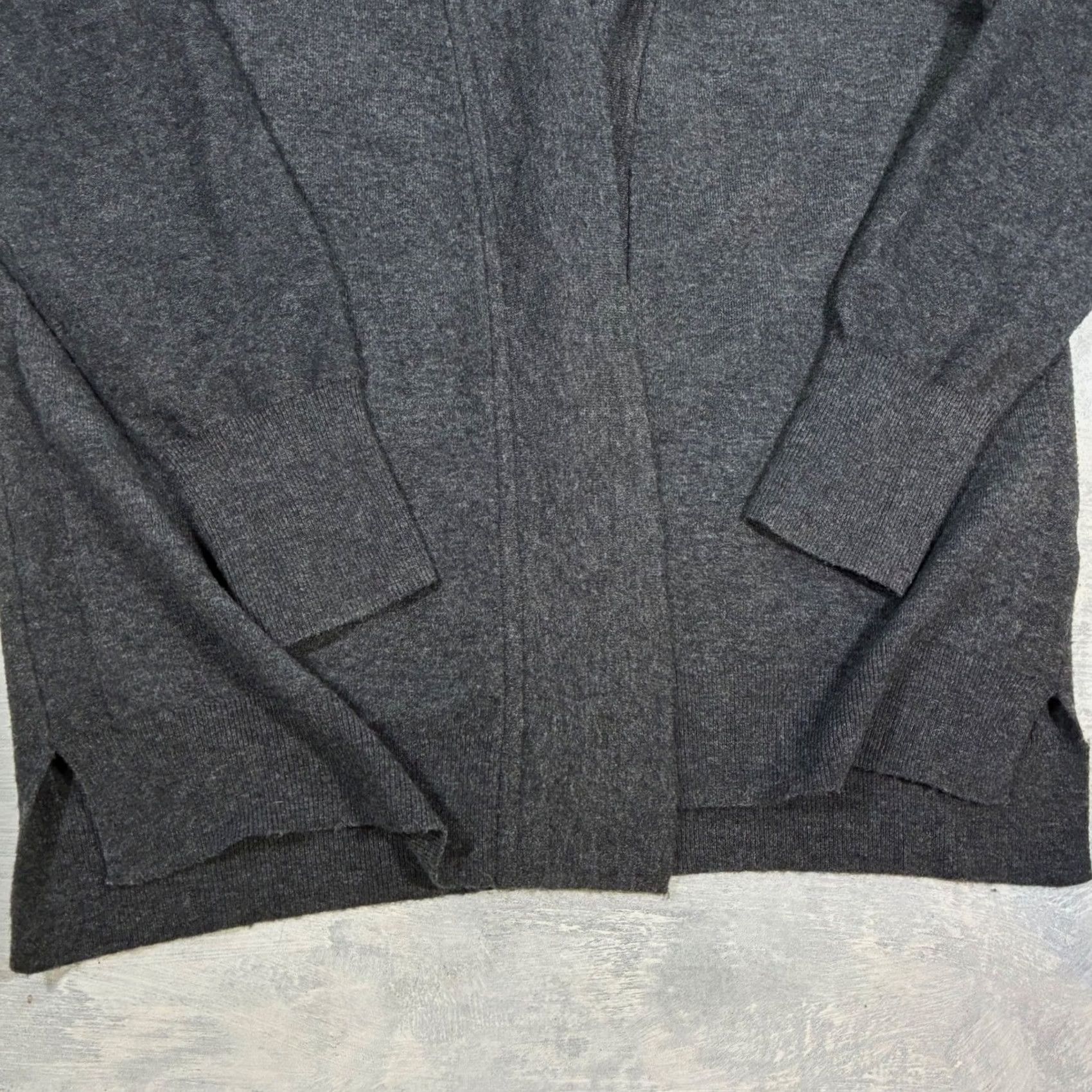 Gap GAP Cardigan Sweater Women XL Gray Open Front Dolman Sleeve Shawl Collar Lightweight Knit High Low Hemways Size XL / US 12-14 / IT 48-50 - 3 Thumbnail
