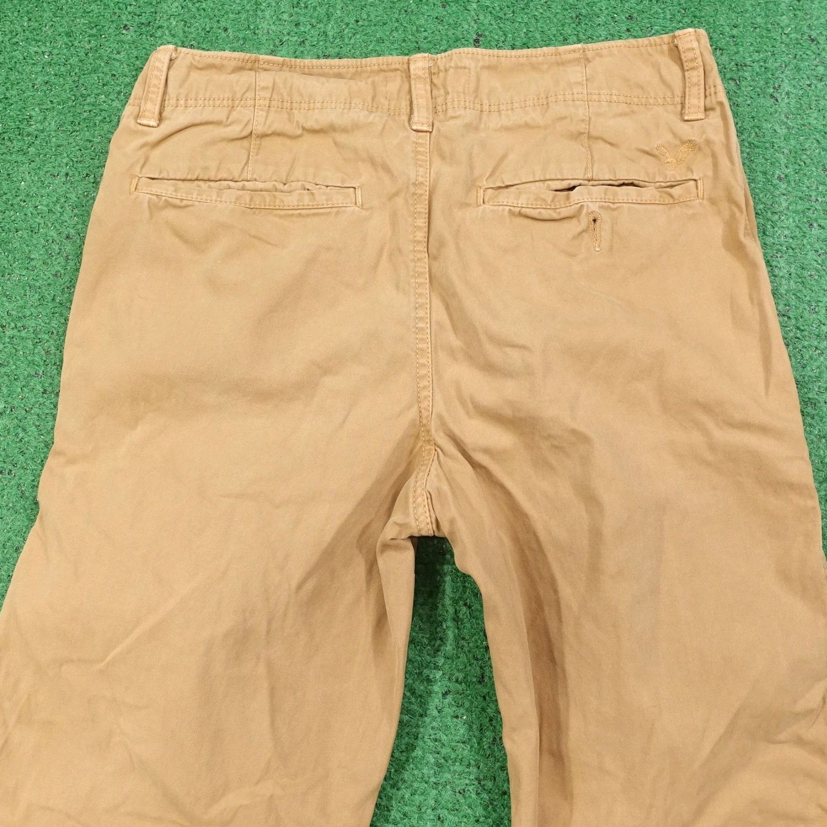 American Eagle Outfitters AMERICAN EAGLE OUTFITTERS Chino Pants Mens 28x30 Relaxed Straight Beige Khaki Size US 28 / EU 44 - 5 Thumbnail