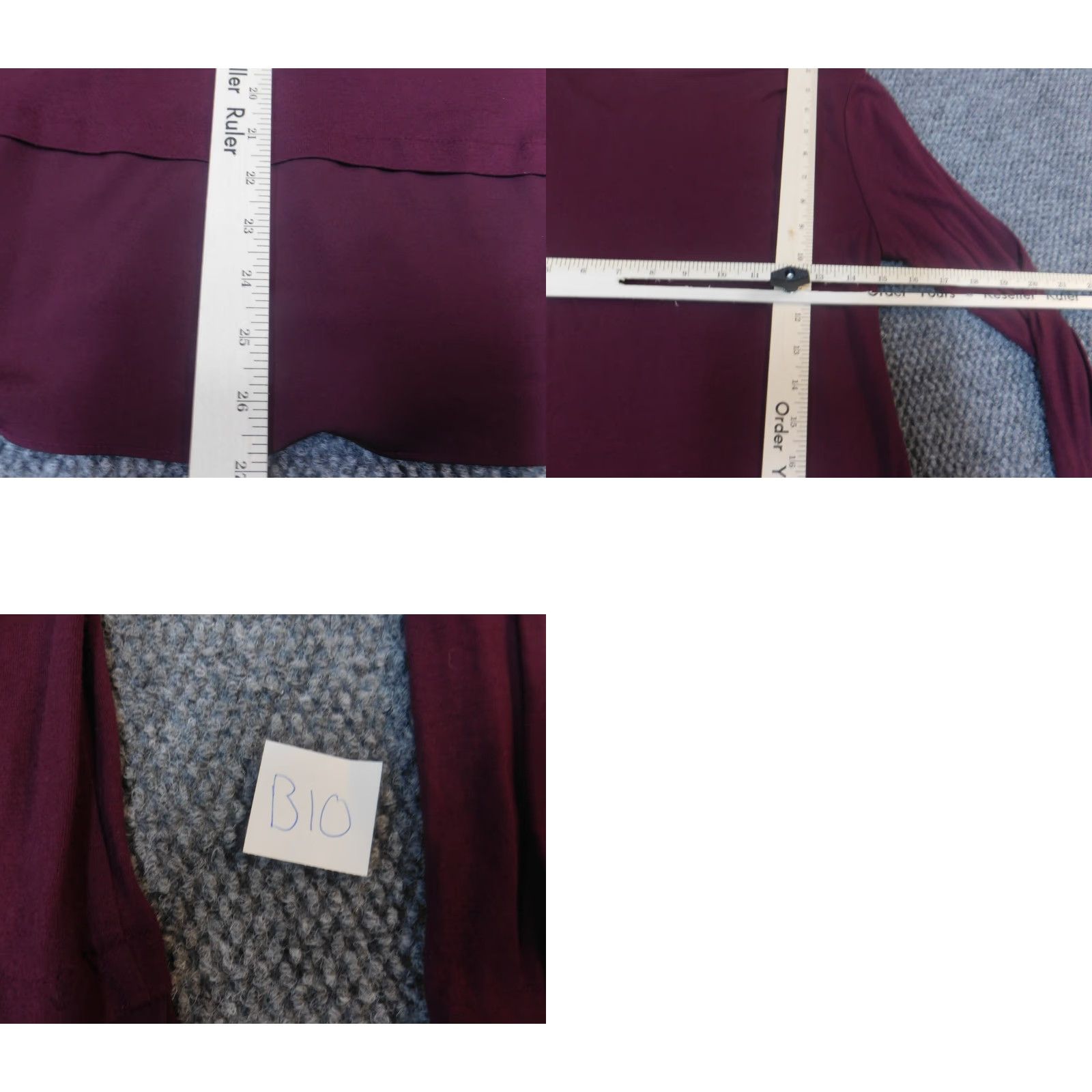 Apt. 9 Apt. 9 Blouse Women S Red Solid Crew Neck Long Sleeve Casual Breathable Regular Fit Size S / US 4 / IT 40 - 9 Thumbnail