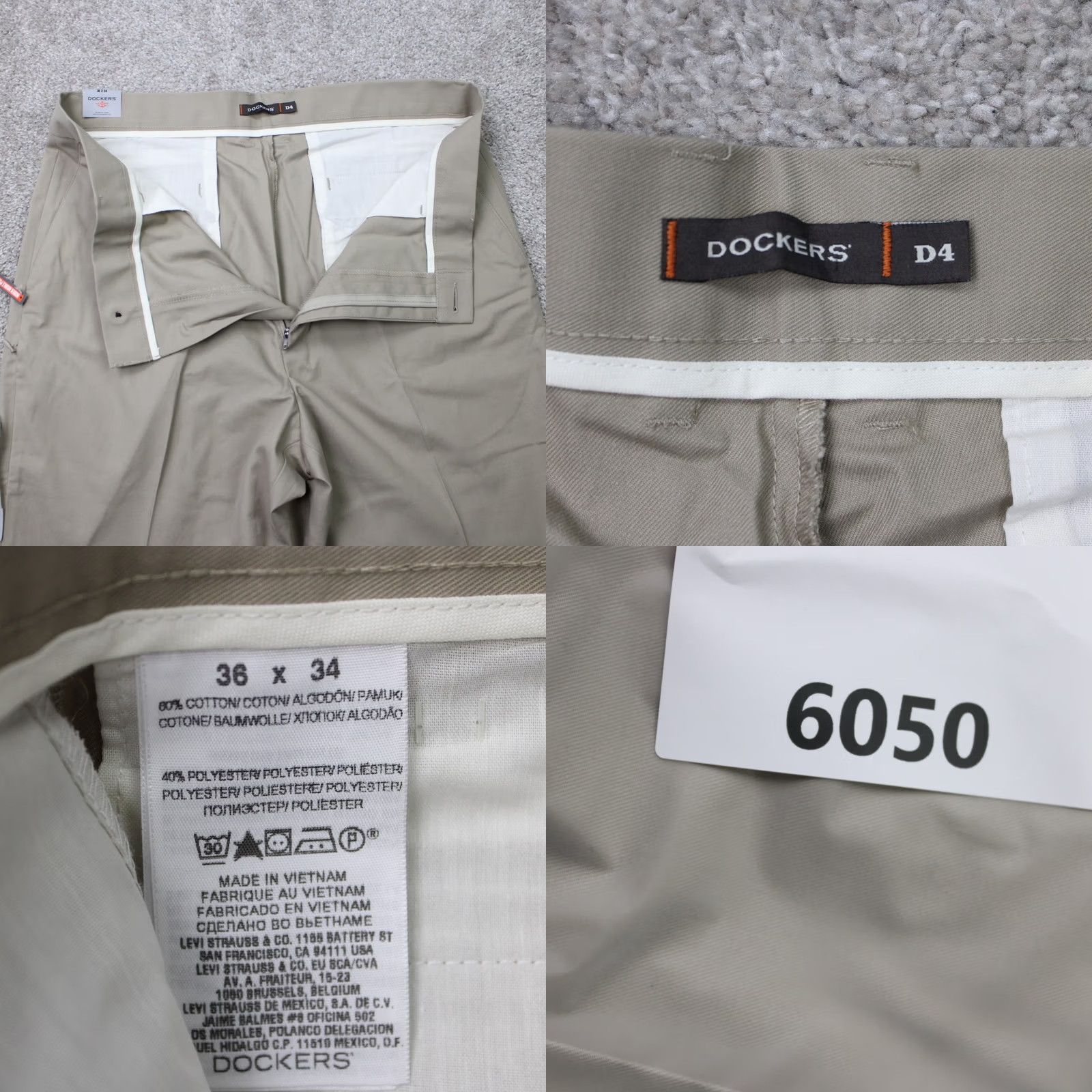 Dockers DOCKERS Pants Mens 36x34 Beige Flat Front Khaki Classic Fit NWT Size US 36 / EU 52 - 9 Thumbnail