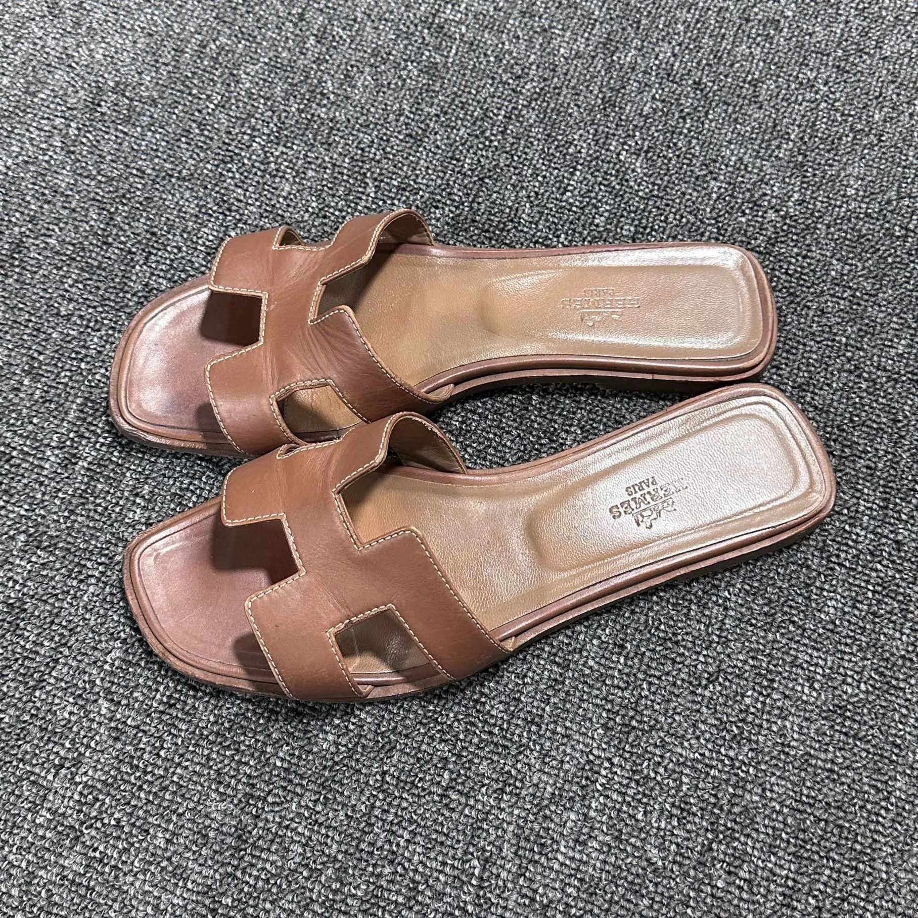 Hermes HERMES Brown 95 New Slippers 38.5 Size US 8 / IT 38 - 1 Thumbnail