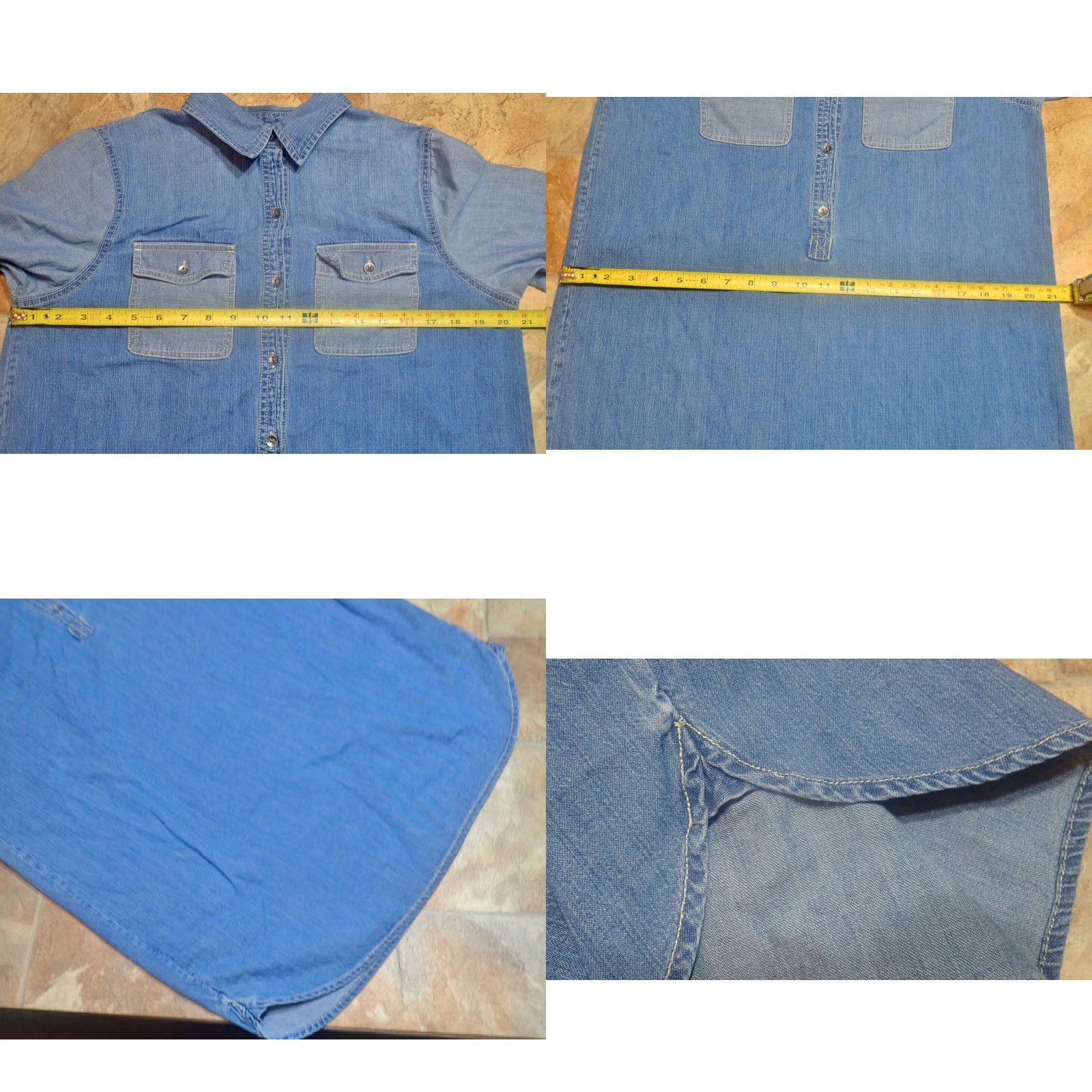 Chaps VINTAGE Chaps Blue Denim Shirt Dress Womens Size M Long Sleeve With Pockets Casual 90s Size M / US 6-8 / IT 42-44 - 8 Thumbnail