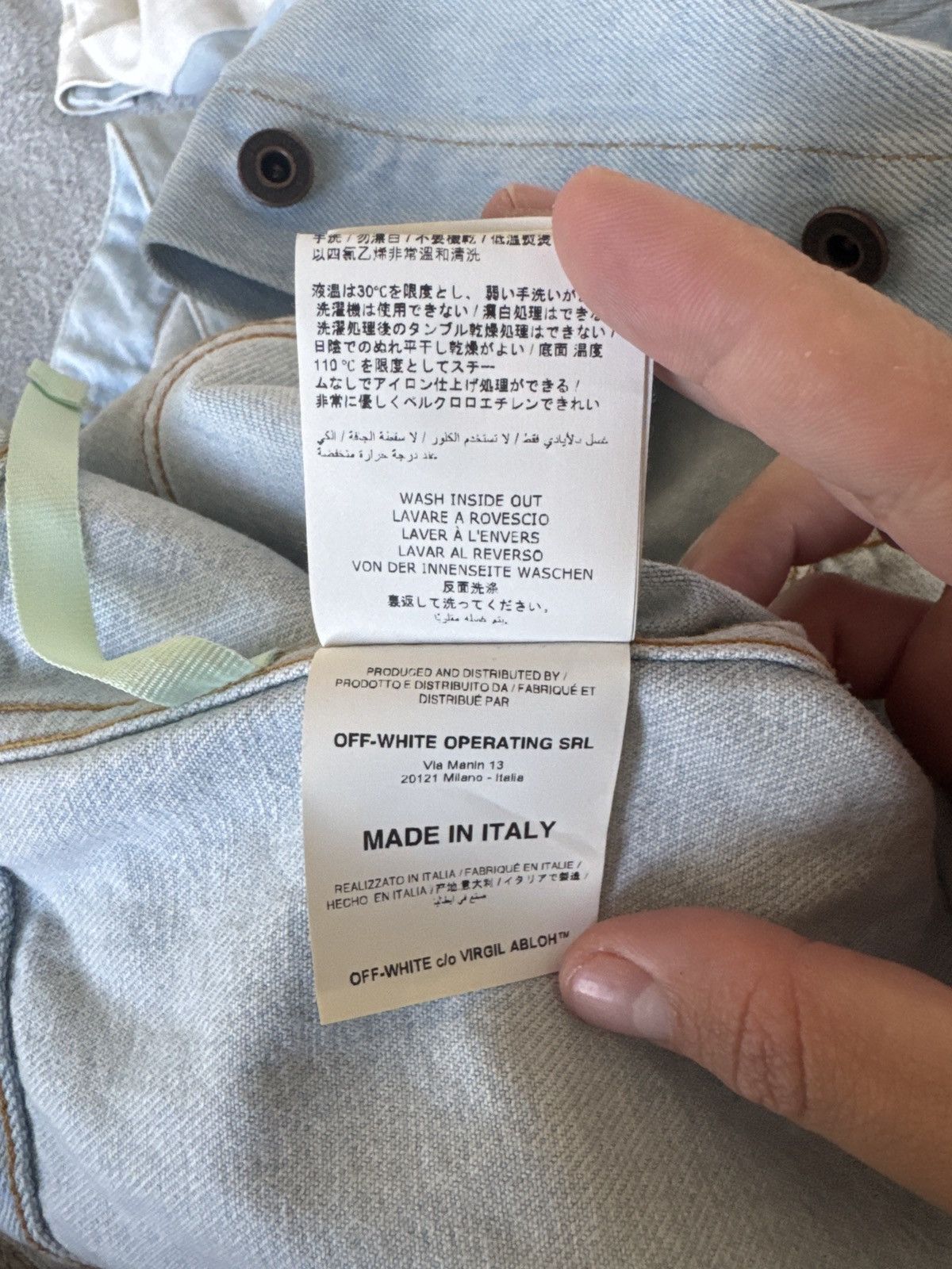 Off-White Exaggerated Sleeve Denim Jacket Size US L / EU 52-54 / 3 - 10 Thumbnail