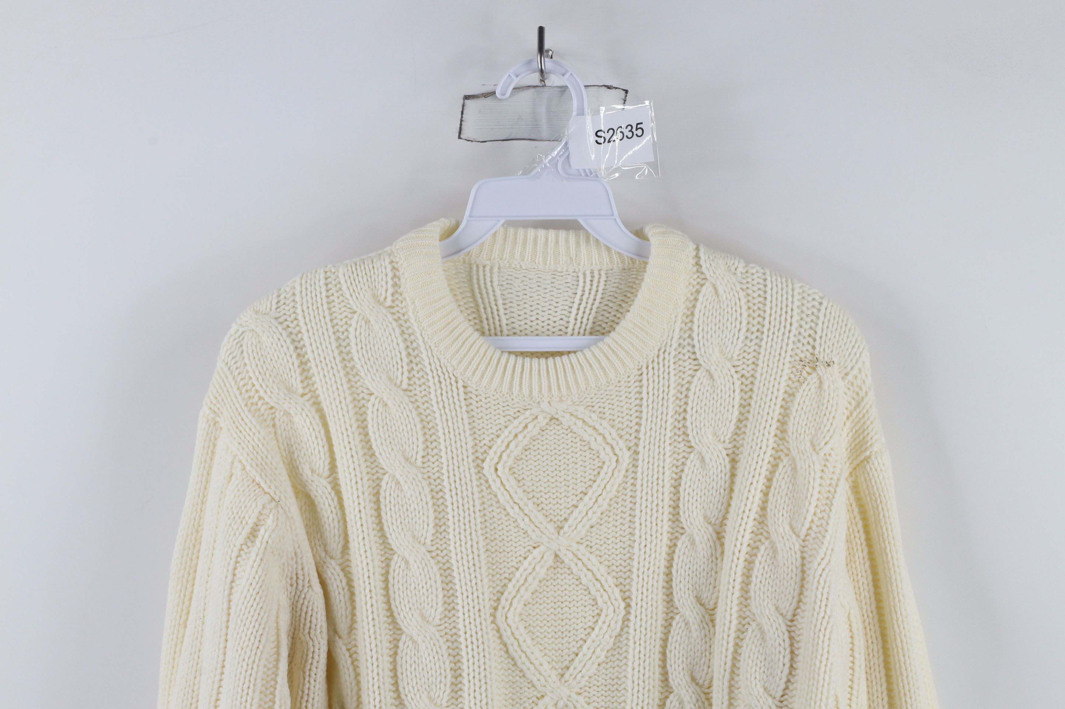 Vintage Vintage 70s Streetwear Chunky Cable Knit Fisherman Sweater Size US M / EU 48-50 / 2 - 2 Thumbnail