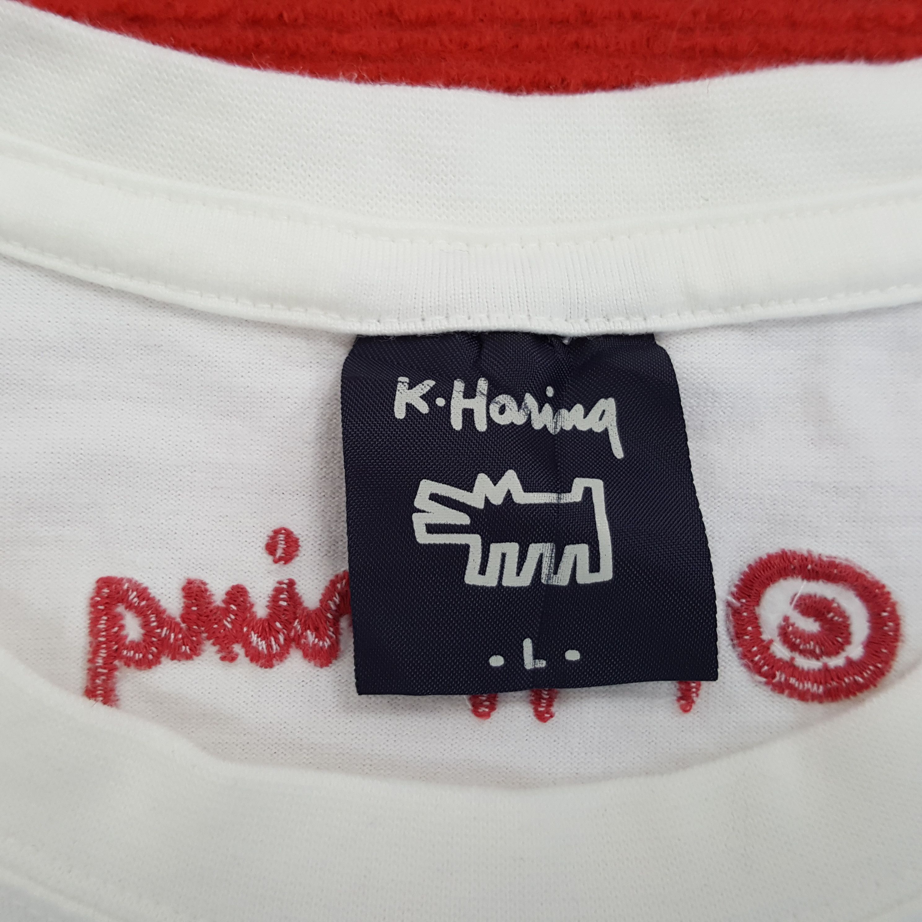 Keith Haring × Vintage Keith Haring Big Logo Design Tshirt Size US L / EU 52-54 / 3 - 6 Thumbnail