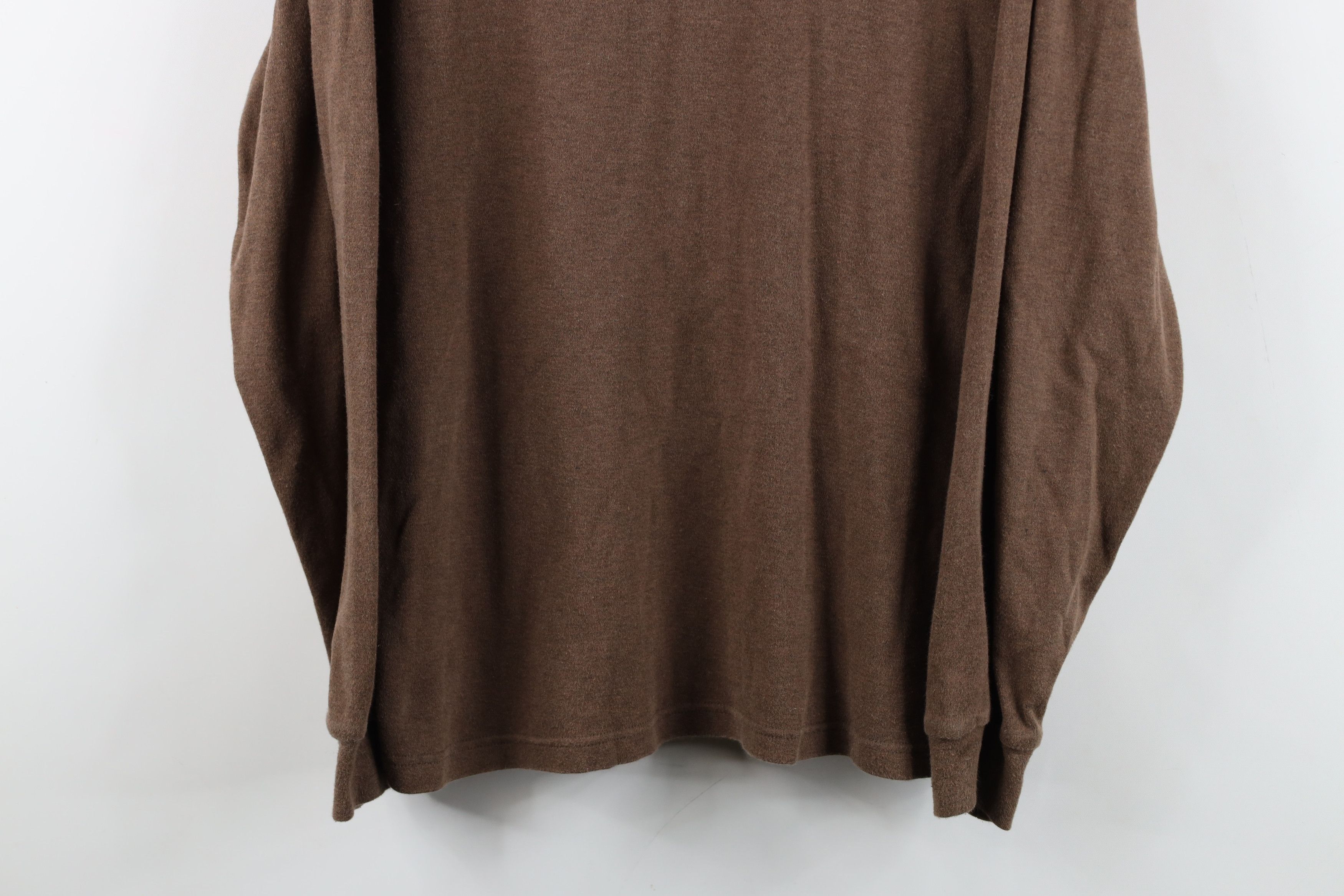 Vintage Vintage 90s Streetwear Mock Neck Long Sleeve T-Shirt Brown Size US M / EU 48-50 / 2 - 3 Thumbnail