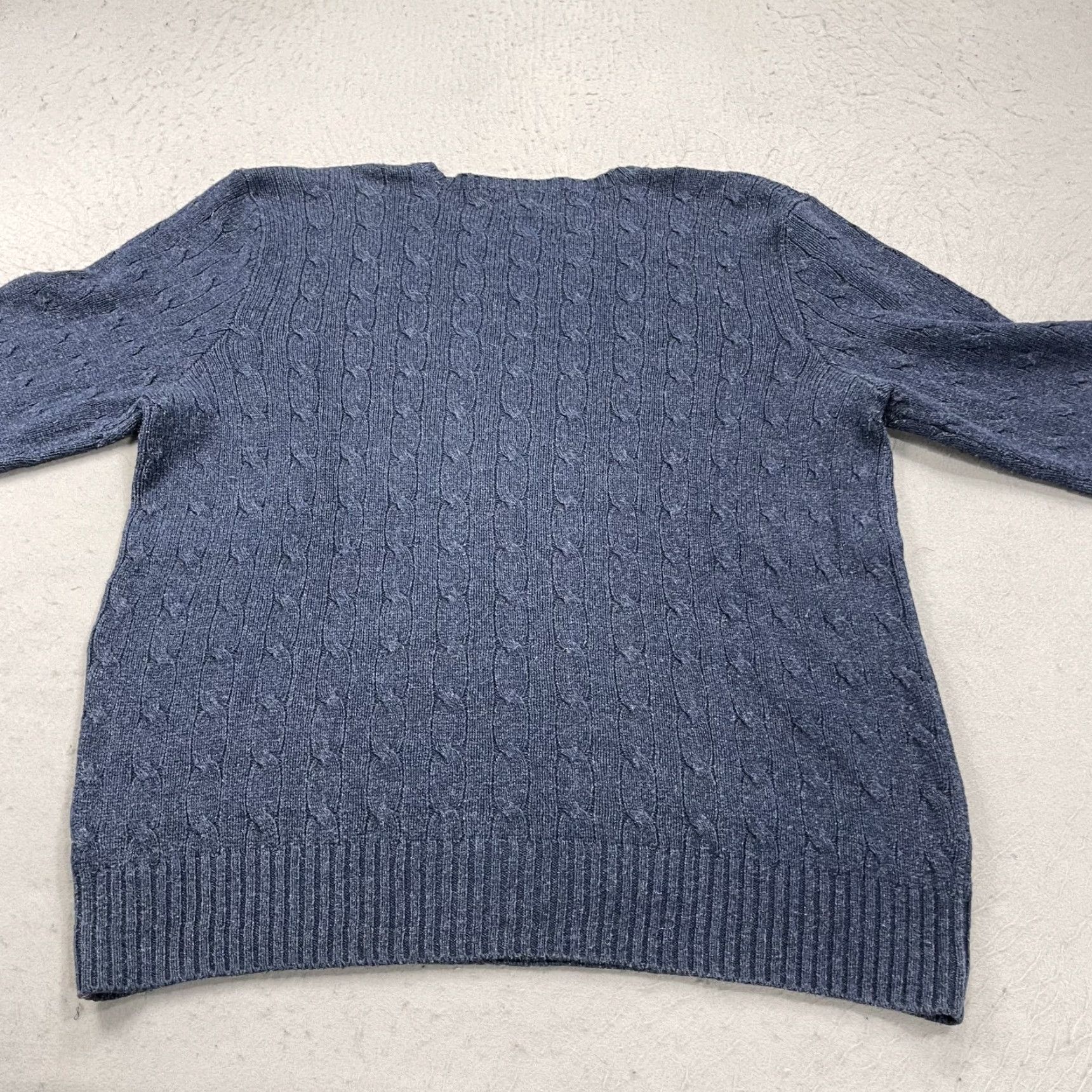 Polo Ralph Lauren VINTAGE Polo Ralph Lauren Sweater Mens L Blue Cable-Knit Crewneck 100% Silk Jumper Size US L / EU 52-54 / 3 - 5 Thumbnail
