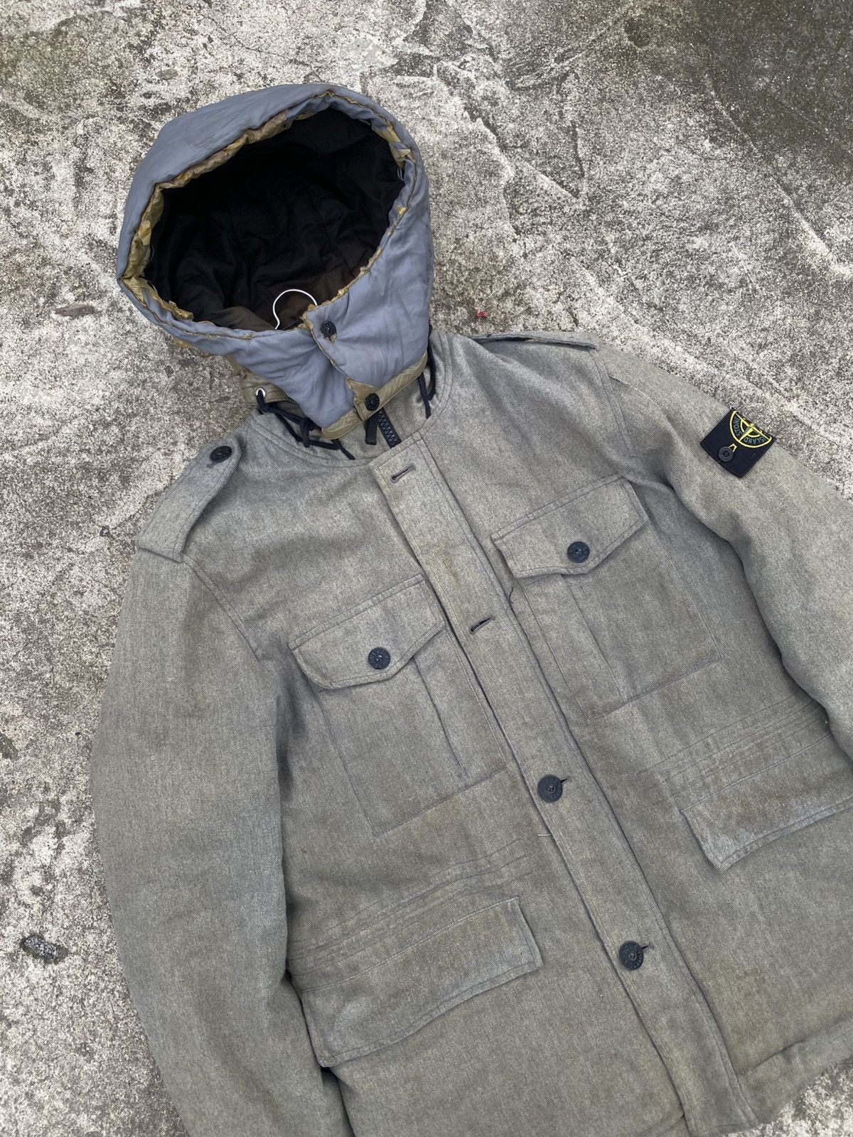 Stone Island Stone Island Ice Wool Blend Down Jacket 2014 Size US XL / EU 56 / 4 - 2 Thumbnail