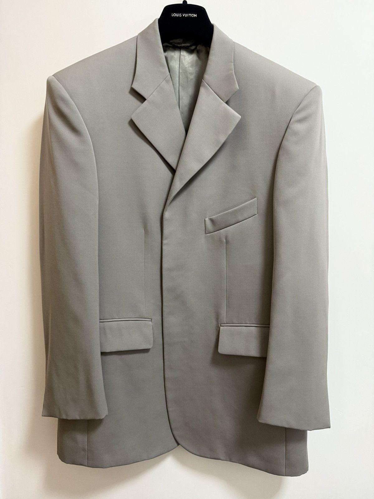 Louis Vuitton Louis Vuitton gray wool oversized blazer and pants 48 Size 48L - 3 Thumbnail
