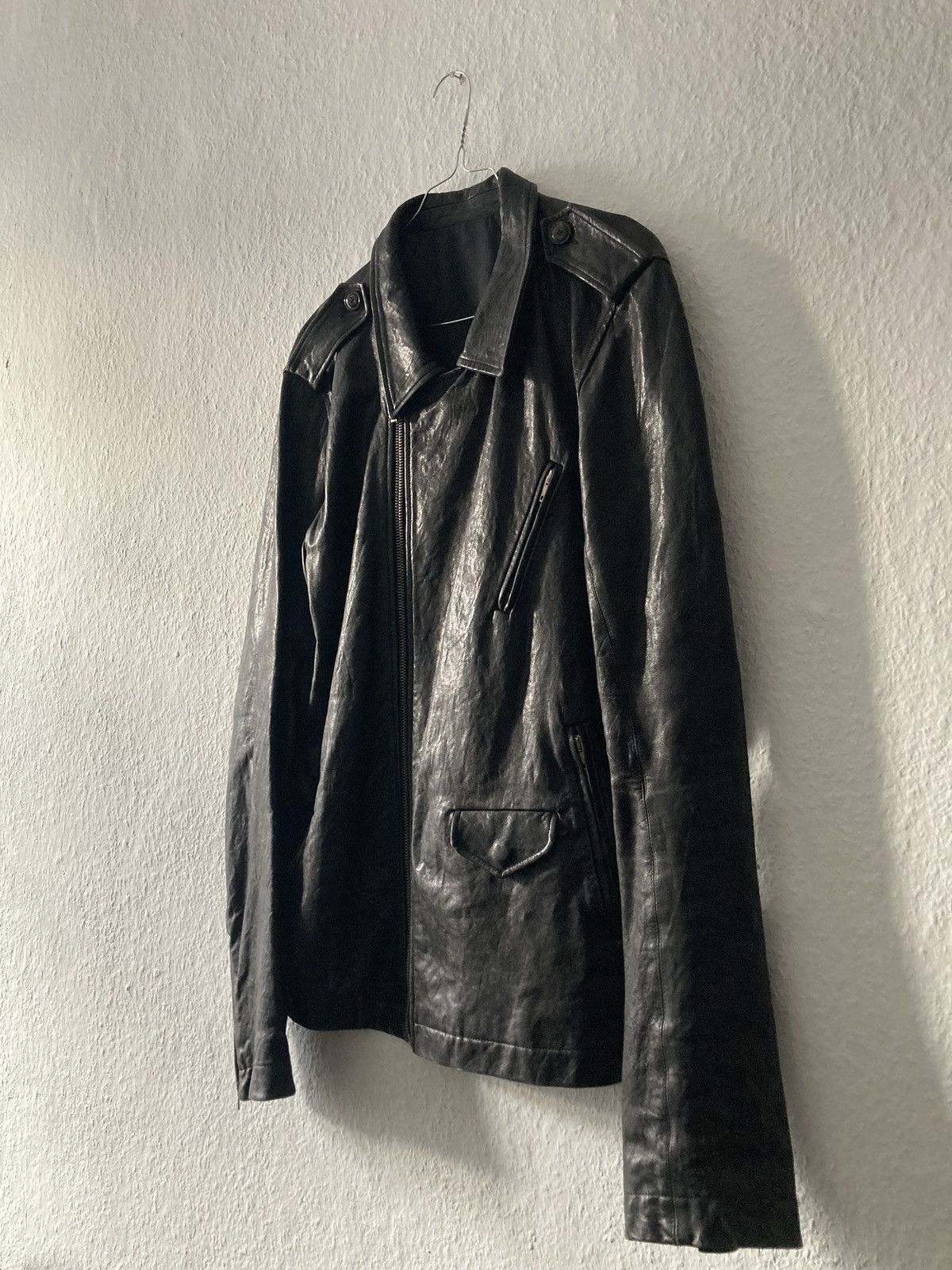 Rick Owens FW09 "CRUST" Hammered Lamb Stooges Leather Jacket Rick Owens Size US XL / EU 56 / 4 - 2 Thumbnail