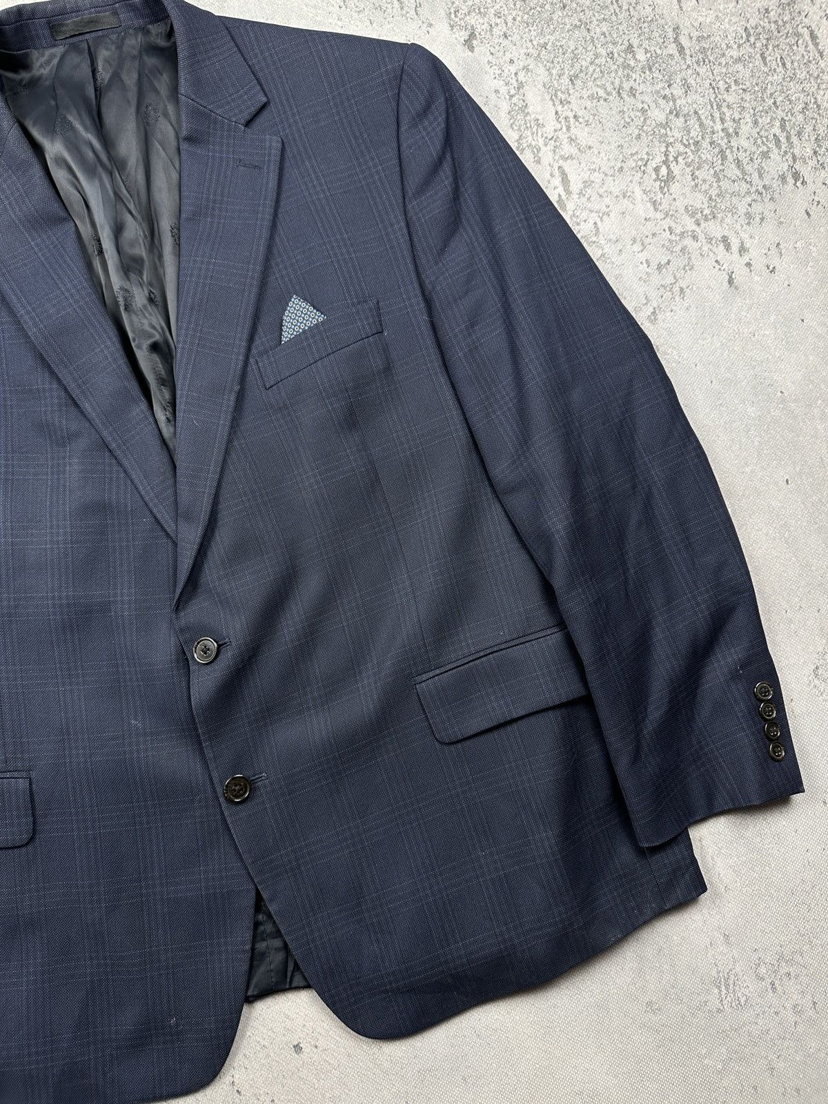 Lauren Ralph Lauren Lauren Ralph Lauren Navy Plaid Wool Blend Tailored Blazer Size 48R - 6 Thumbnail