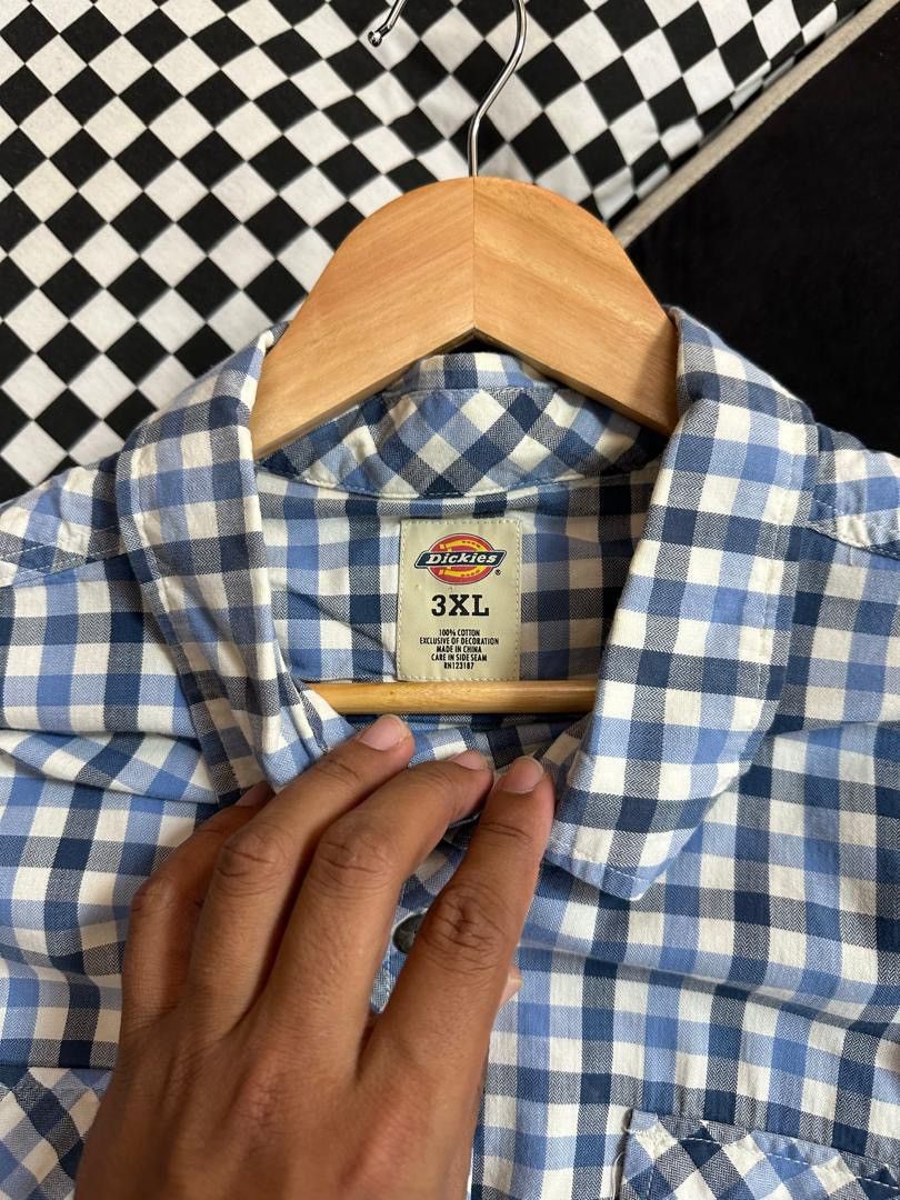 Dickies × Vintage DICKIES CHECKERED BUTTON UP SHIRT Size US XXL / EU 58 / 5 - 2 Thumbnail