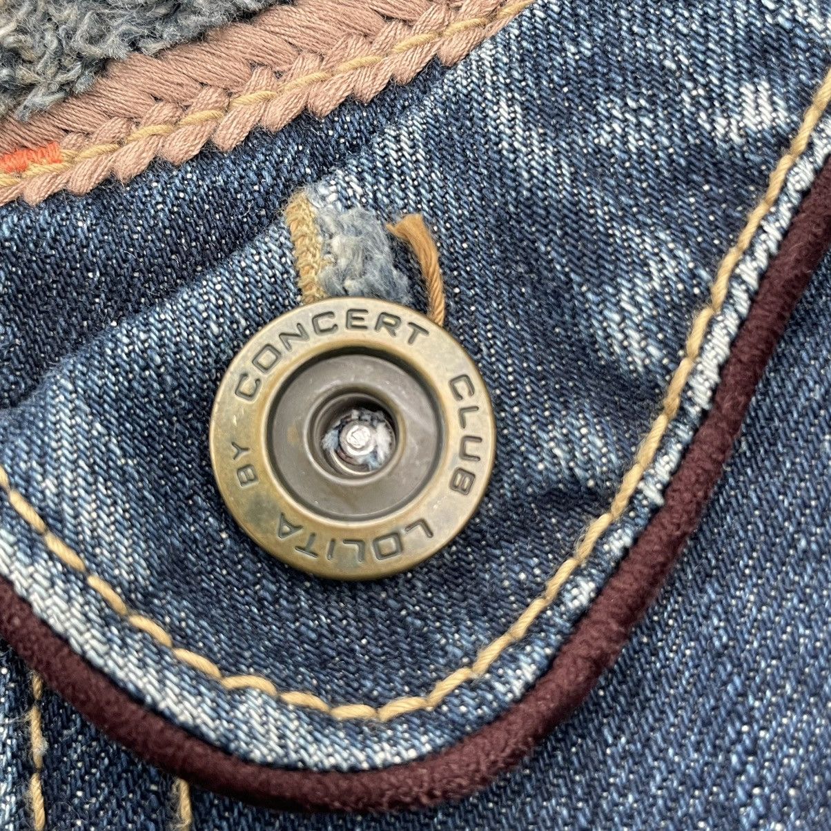 If Six Was Nine 🇯🇵 VINTAGE LOLITA BY CONCERT CLUB WASHED DENIM PANTS Size 29" - 20 Thumbnail