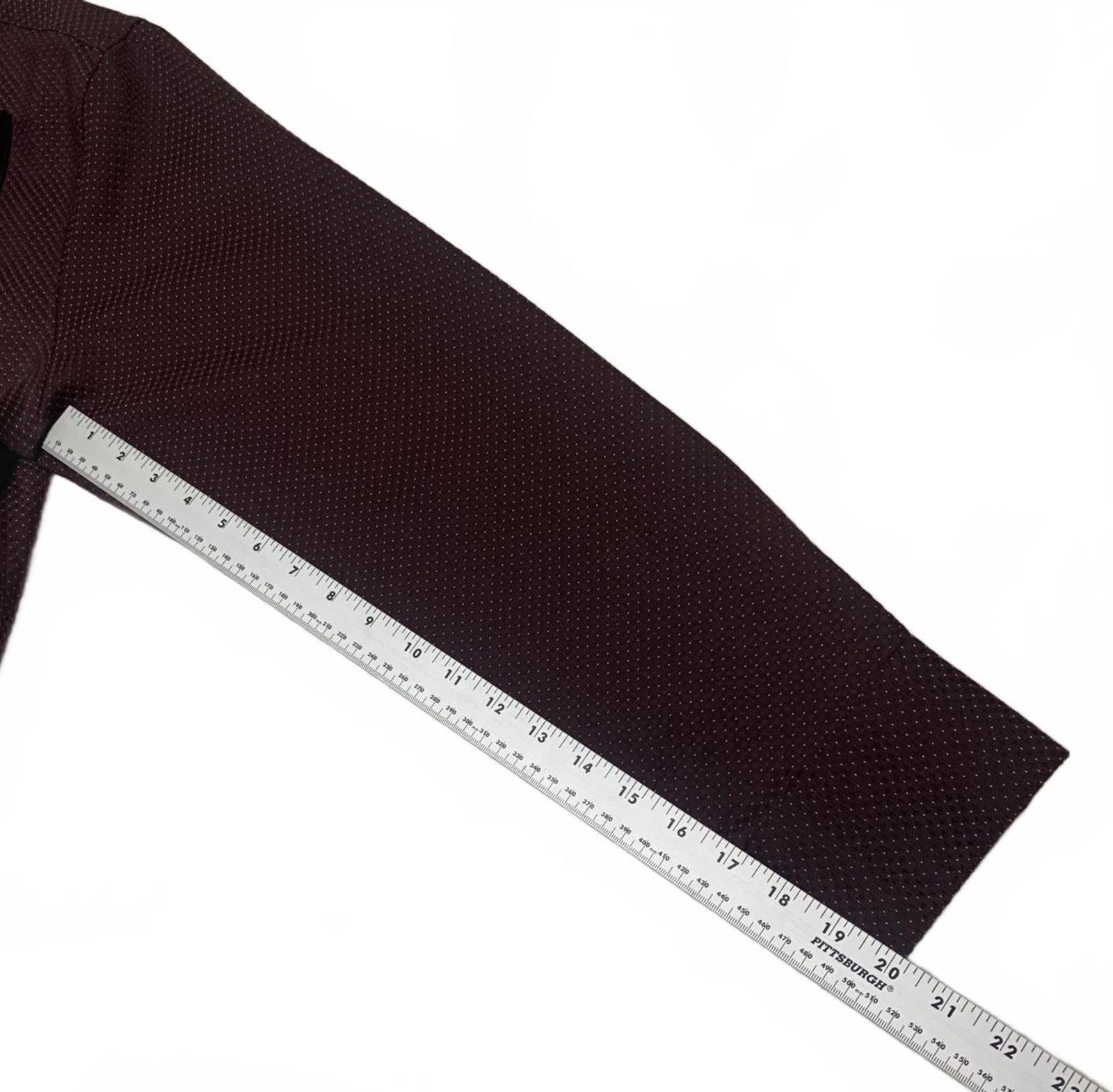 Calvin Klein VTG 90s Calvin Klein Burgundy Polka Dot Dress Shirt Size US L / EU 52-54 / 3 - 7 Thumbnail